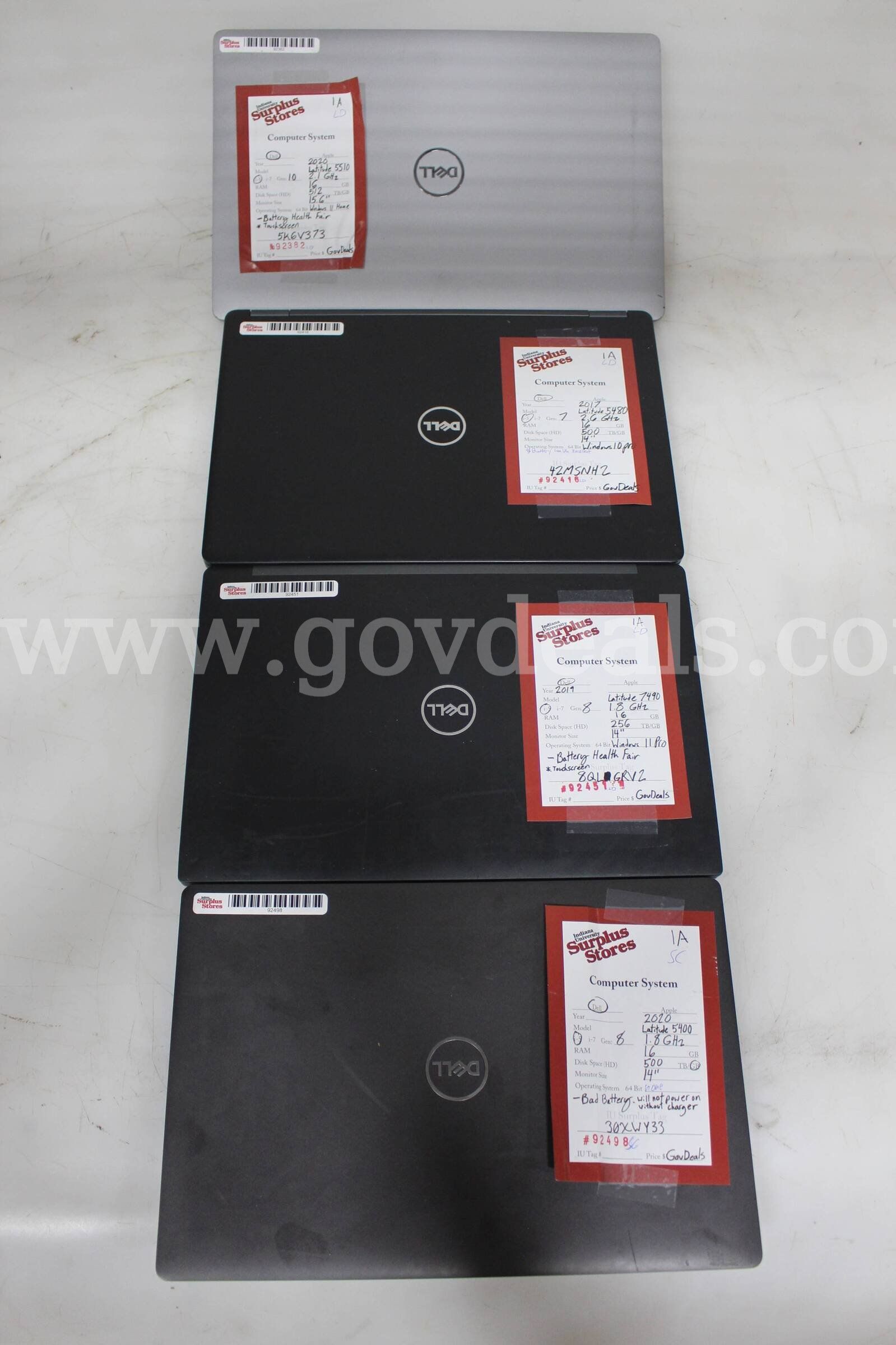 Lot of (4) Dell Latitude Laptops