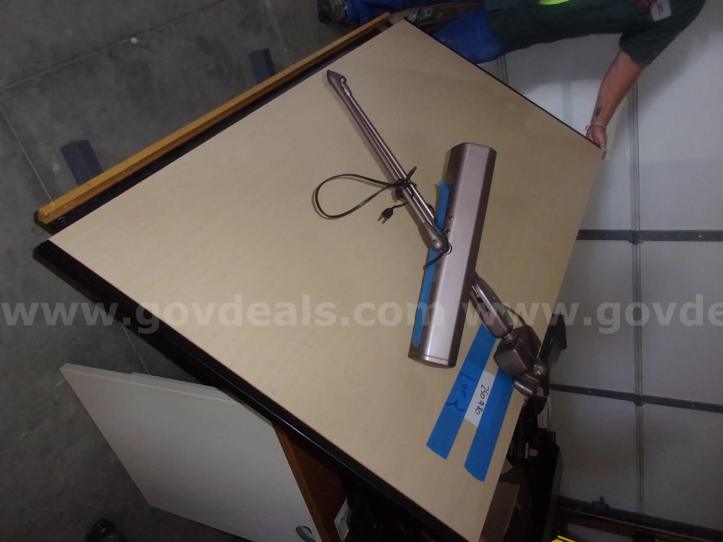 Drafting table with light