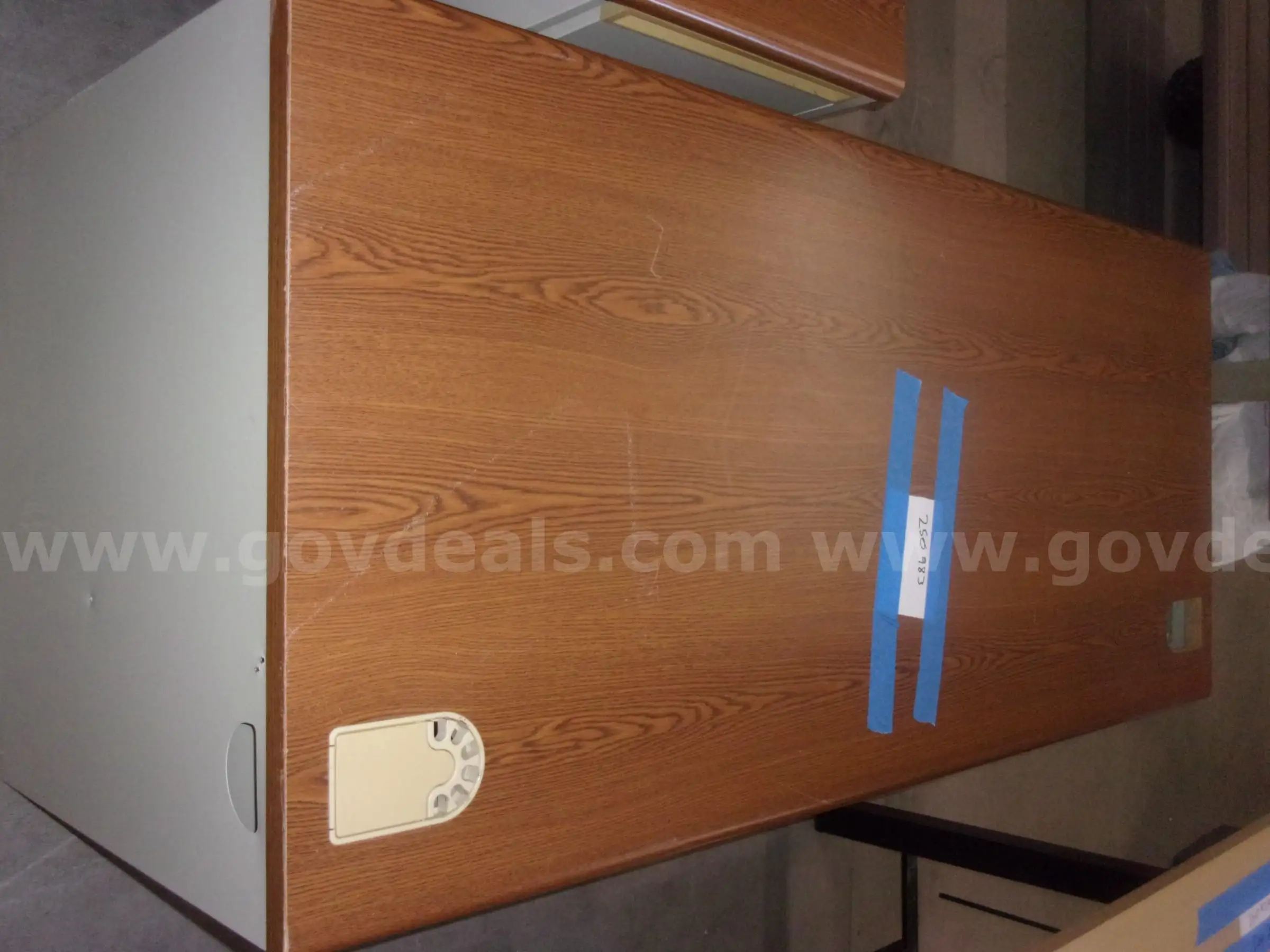 Desk with two drawer file cabinet