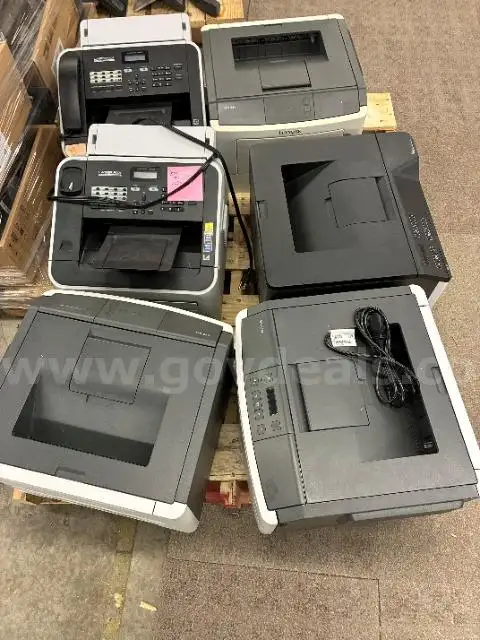 Lot of (6) Lexmark Printers and (2) Brother Intellifax 2840.