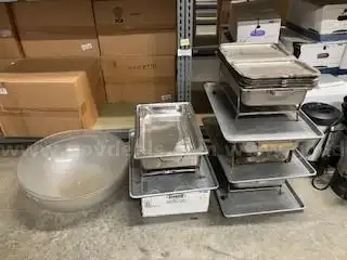 Lot of Buffet Warming Container 4 Hot Boxes 2 Serving Bowls.