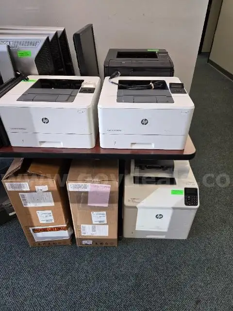 26 items Lot of Dell computer monitors HP printers Dell Laptops