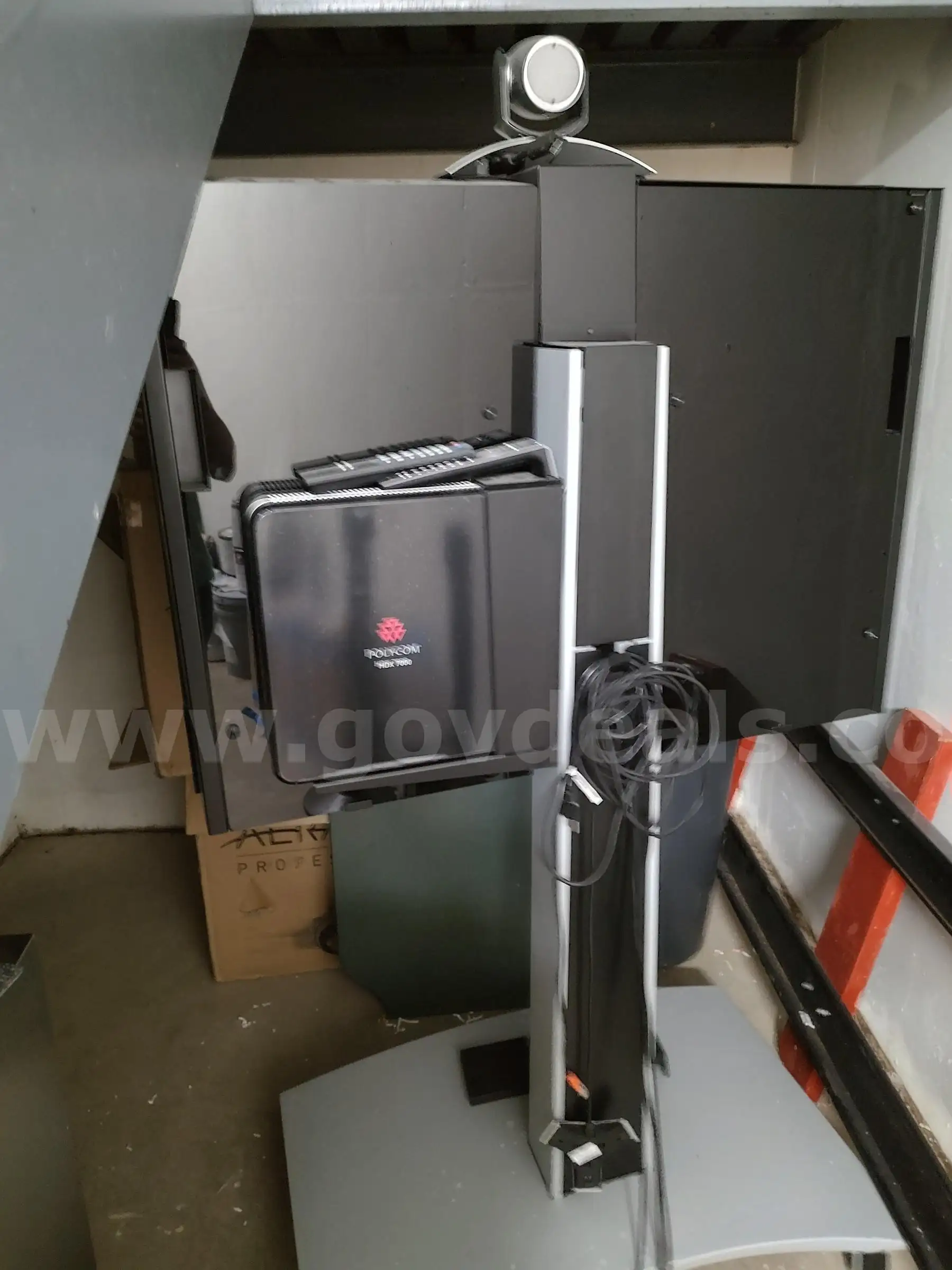 Polycom TV with Cart