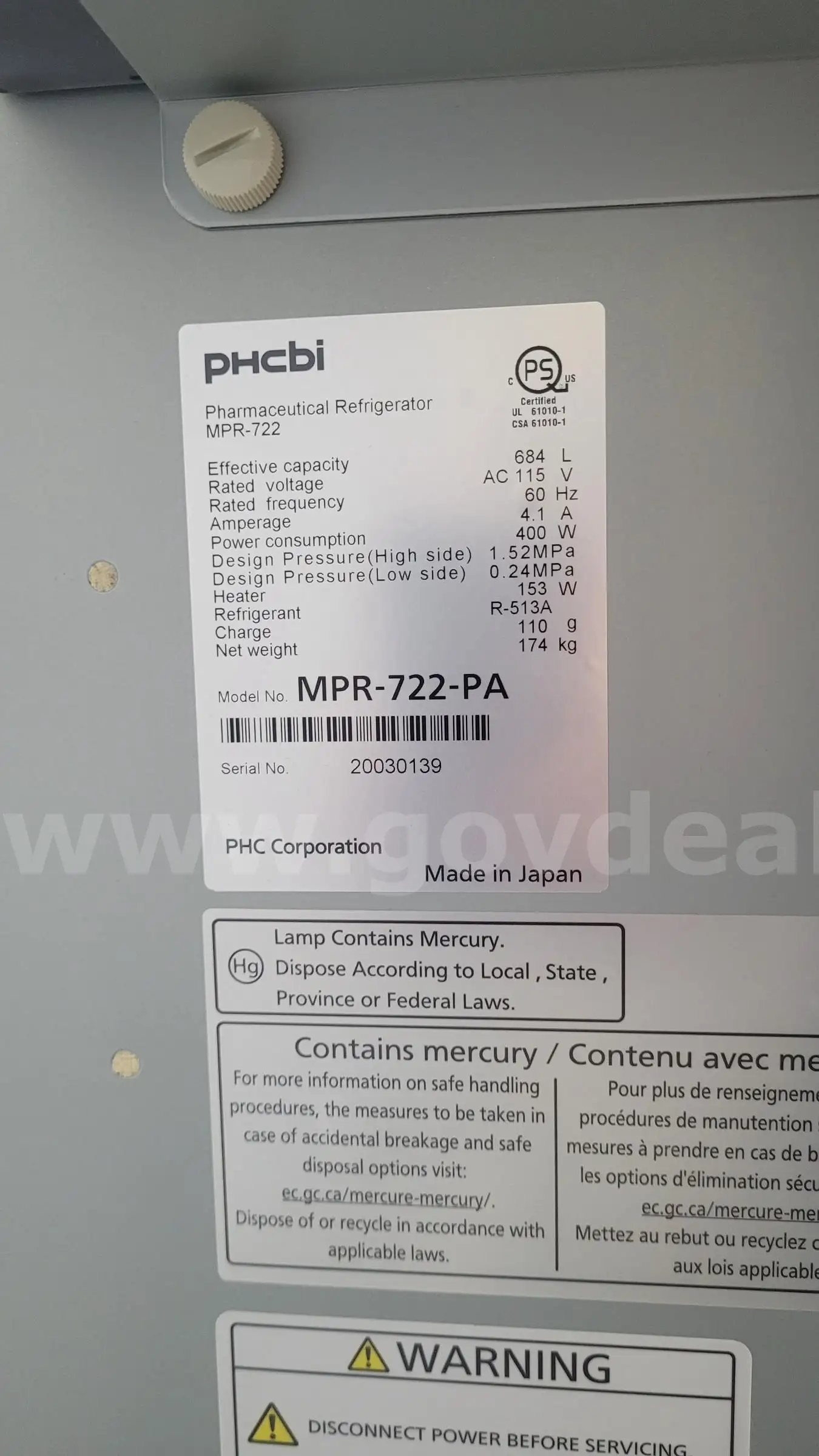 PHCbi MPR-722-PA