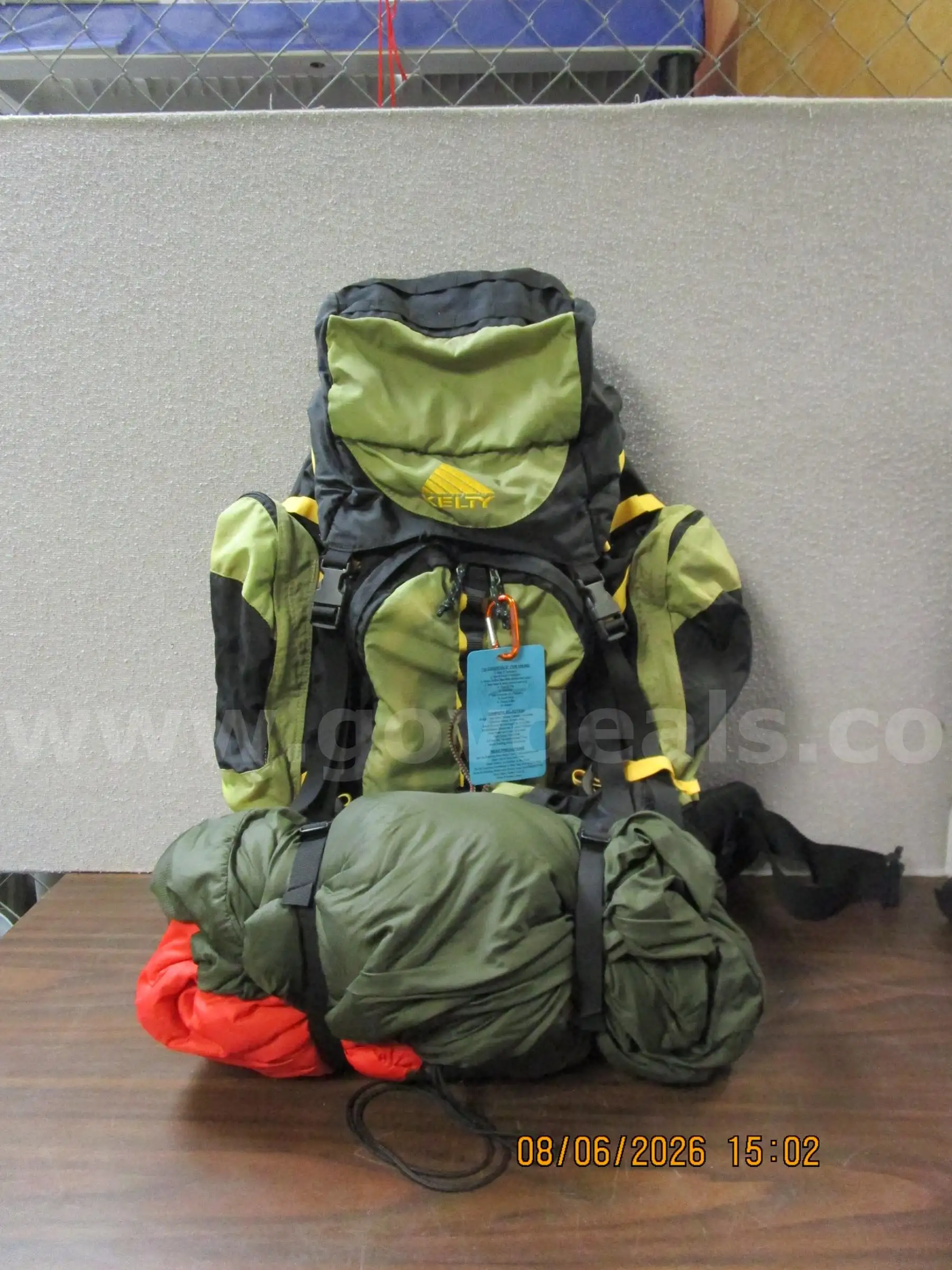 (1) HIKING BACKPACK AND SLEEPING BAG