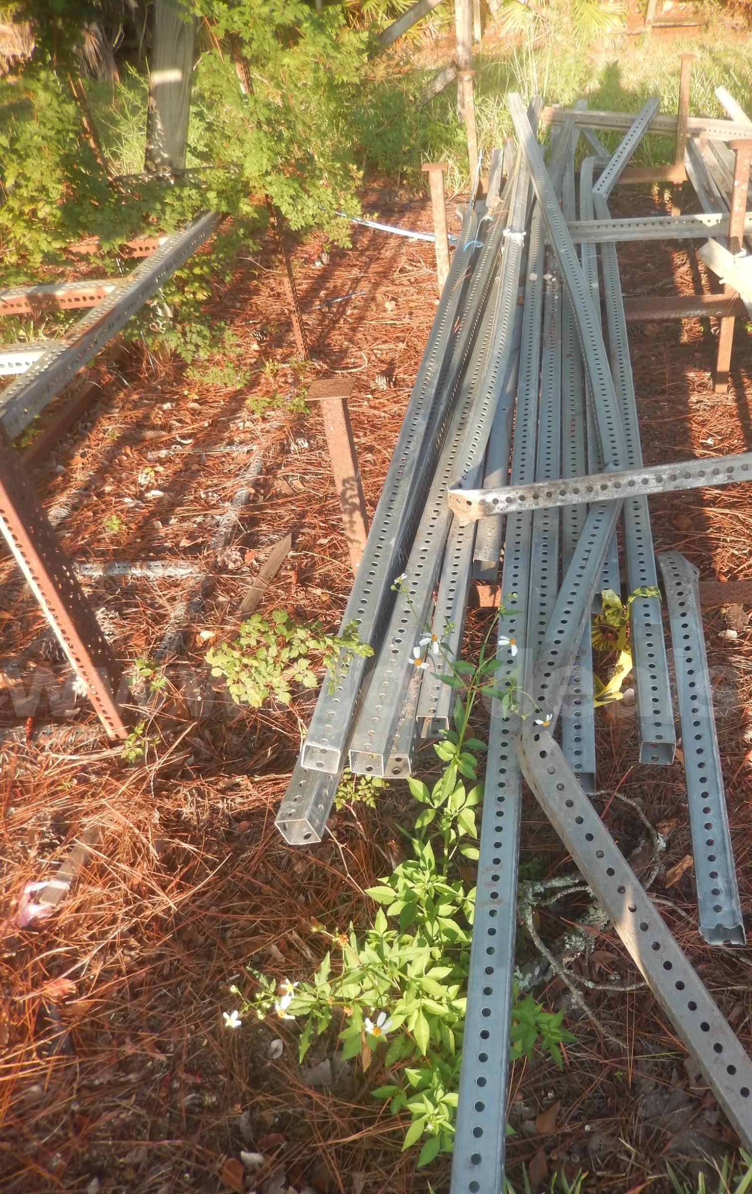 USED (15) SQUARE METAL SIGN POSTS RANGING FROM 144 L TO 165 L