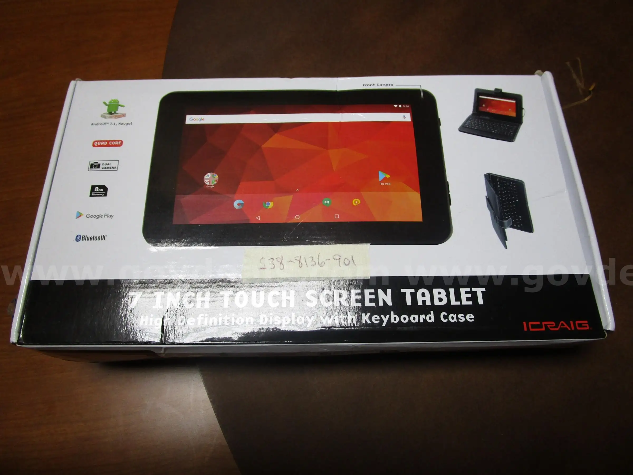 (1) USED ICRAIG 7 TOUCH SCREEN TABLET HIGH DEFINITION DISPLAY WITH KEYBOARD CASE CMP826-BUN