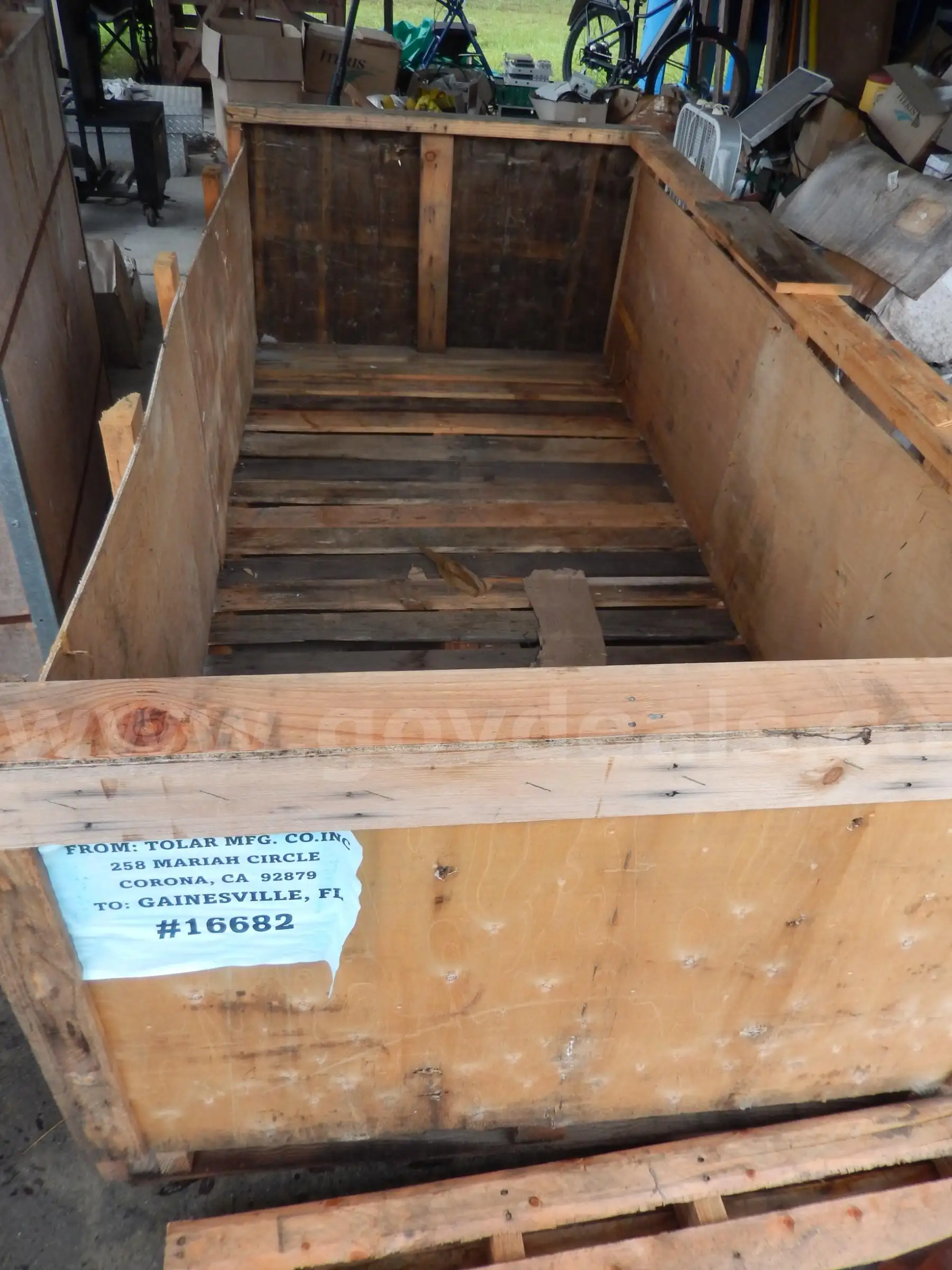 USED (1) WOODEN PALLET WITH WALLS 99 L x 33 H x 48 W