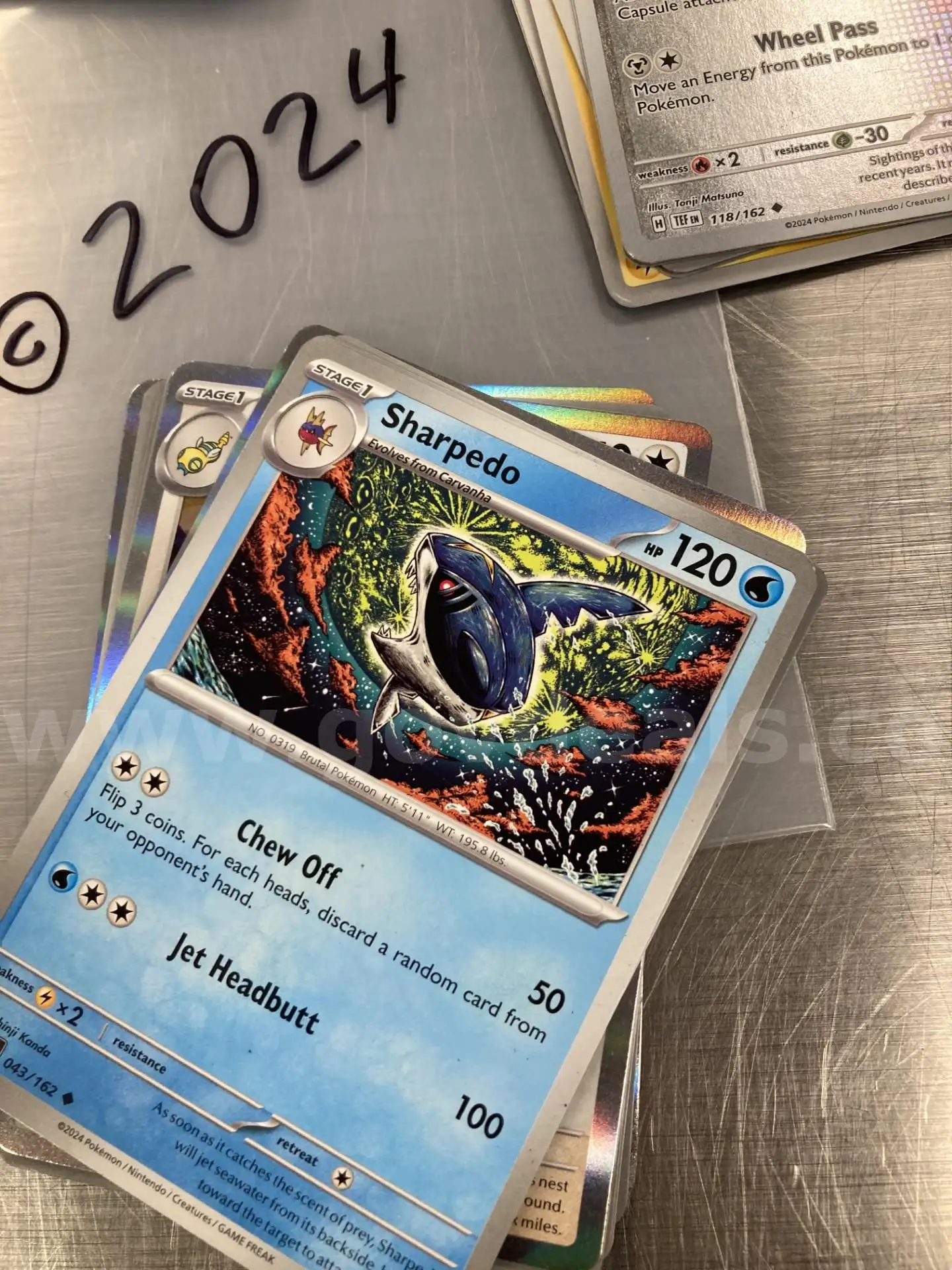 Pokemon cards (app. 120)--2022-23-24 copyright dates