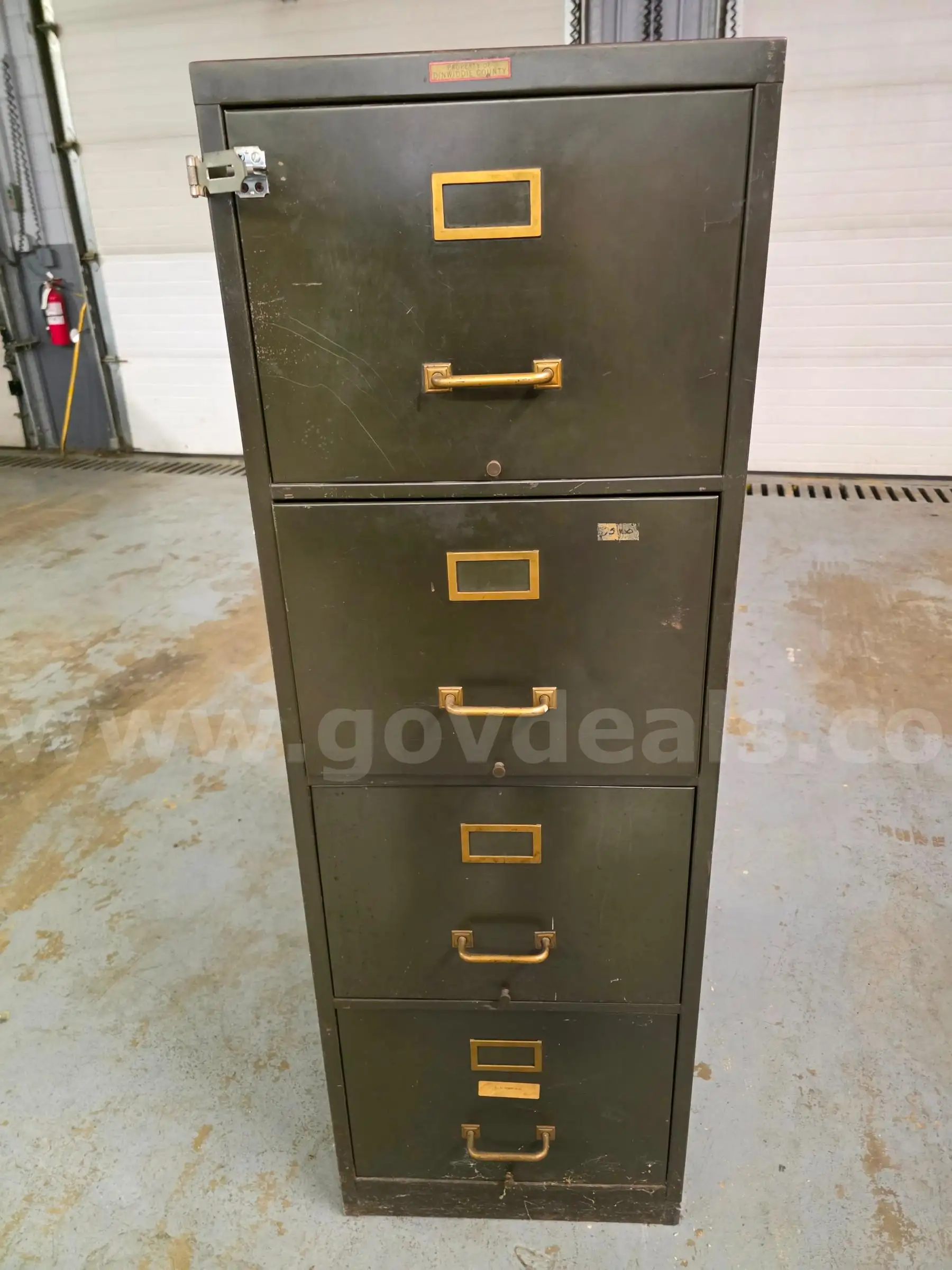 Green - 4 Drawer Filing Cabinet