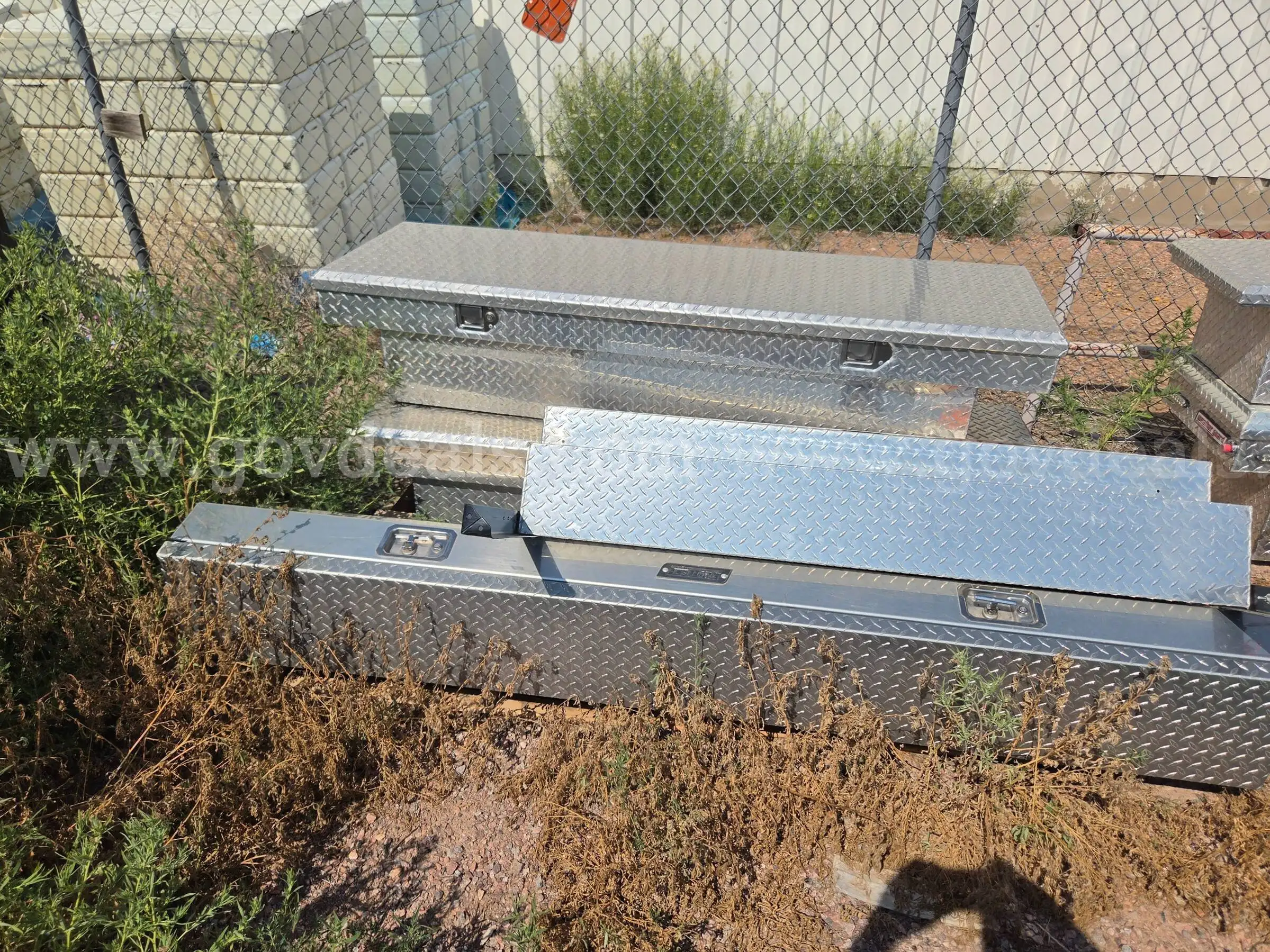 Lot of Aluminum Truck Toolboxes Headache Racks & Truck Accessories