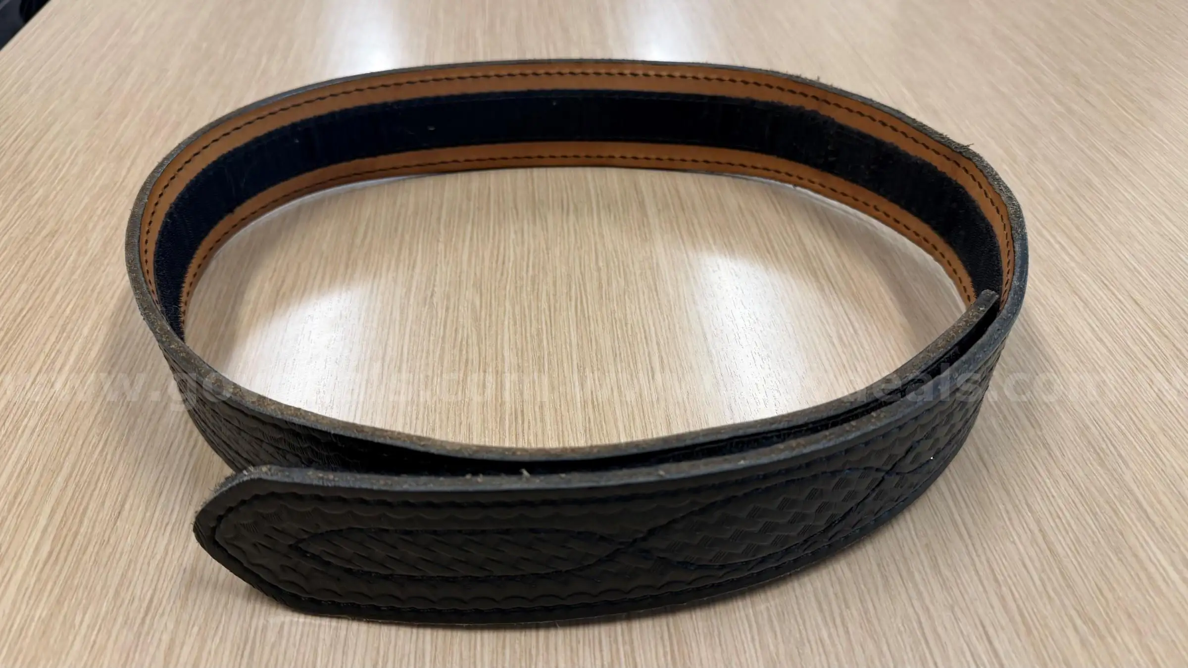 22 Leather Basket Weave Buckleless Duty Belt (Various Sizes)