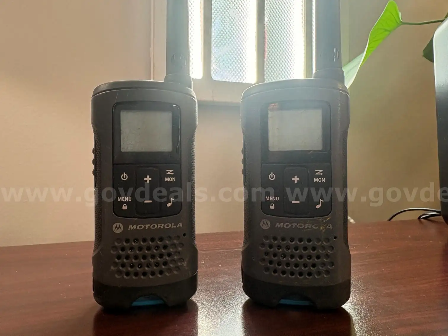 Asset ID #5435 — Walkie-Talkies Sold as is where is. Units show normal wear from use. Operational co