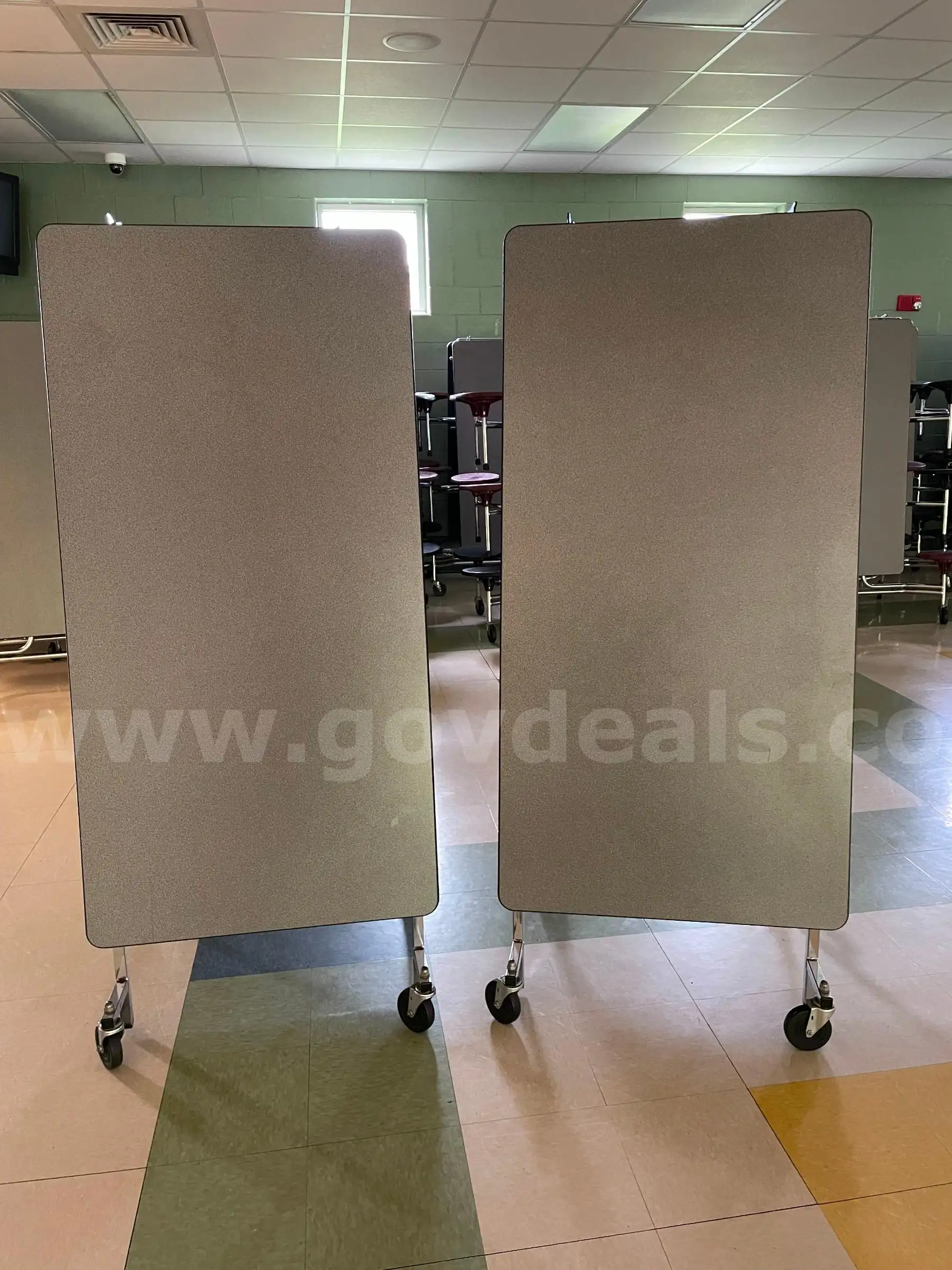 2 Rectangle Mobile Cafeteria Tables