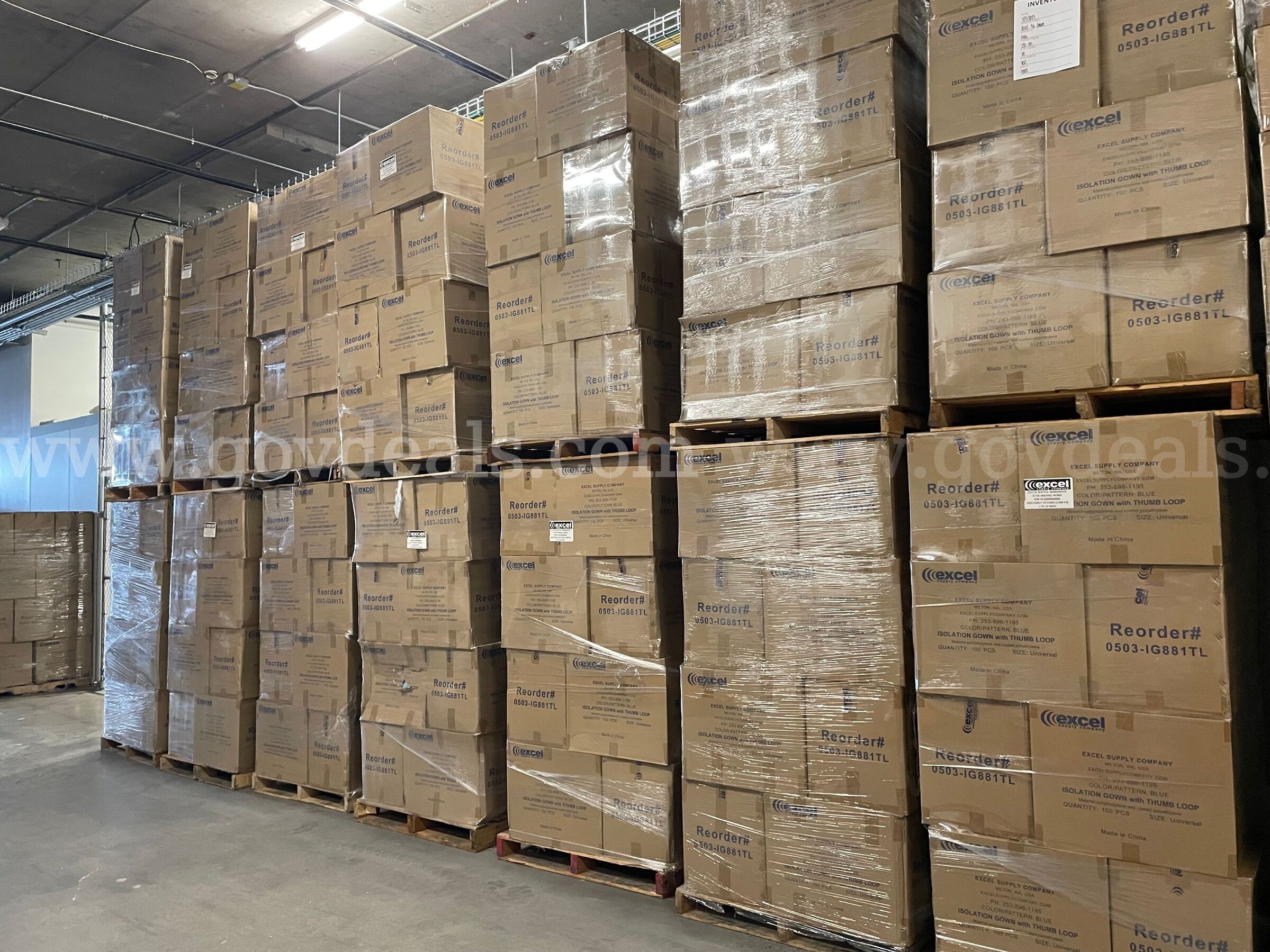 Lot of 2 Pallets of Excel Isolation Gown with Thumb Loop