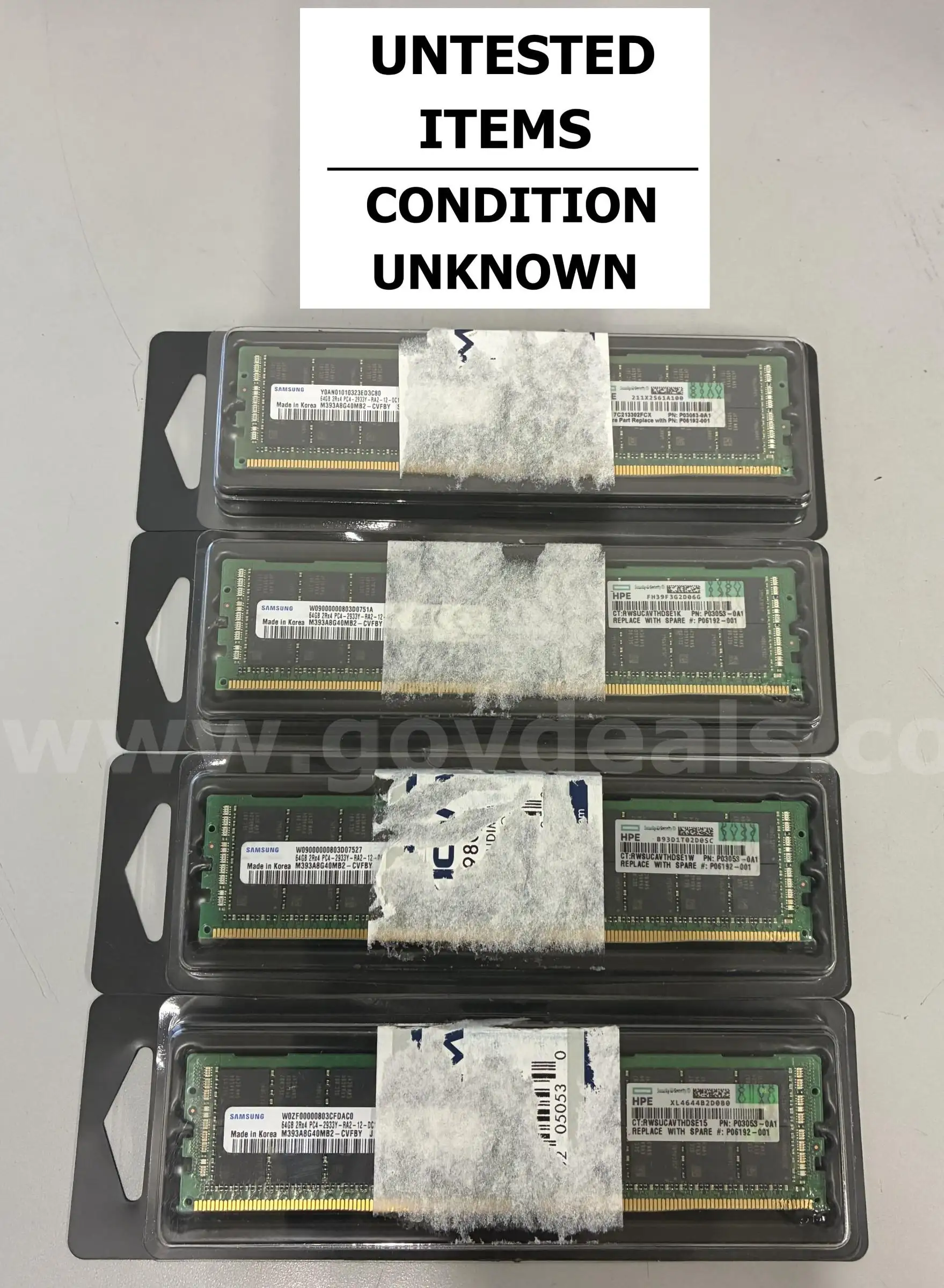 Lot of 4 RAM Samsung 64GB DDR4 RDIMM (427-26)