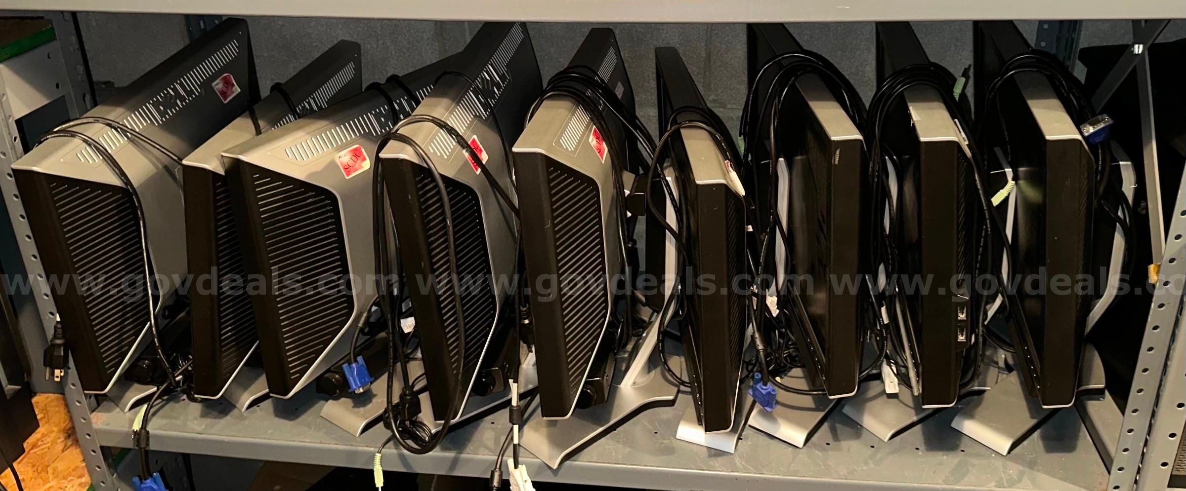 Various Monitors and monitor stands various brands