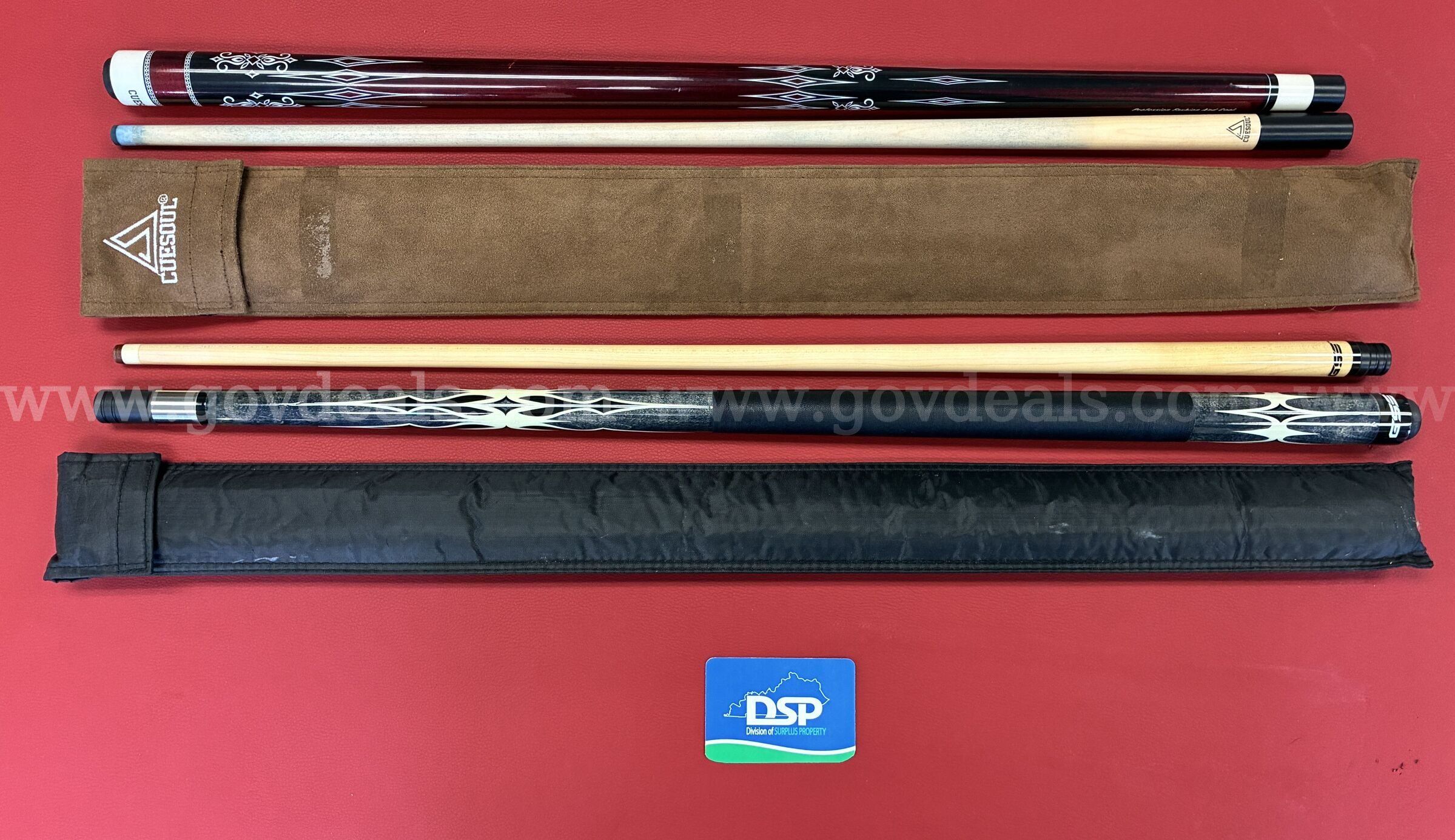 2 Pool Cues with Sheaths PRE-OWNED DS18826 100198 TSA