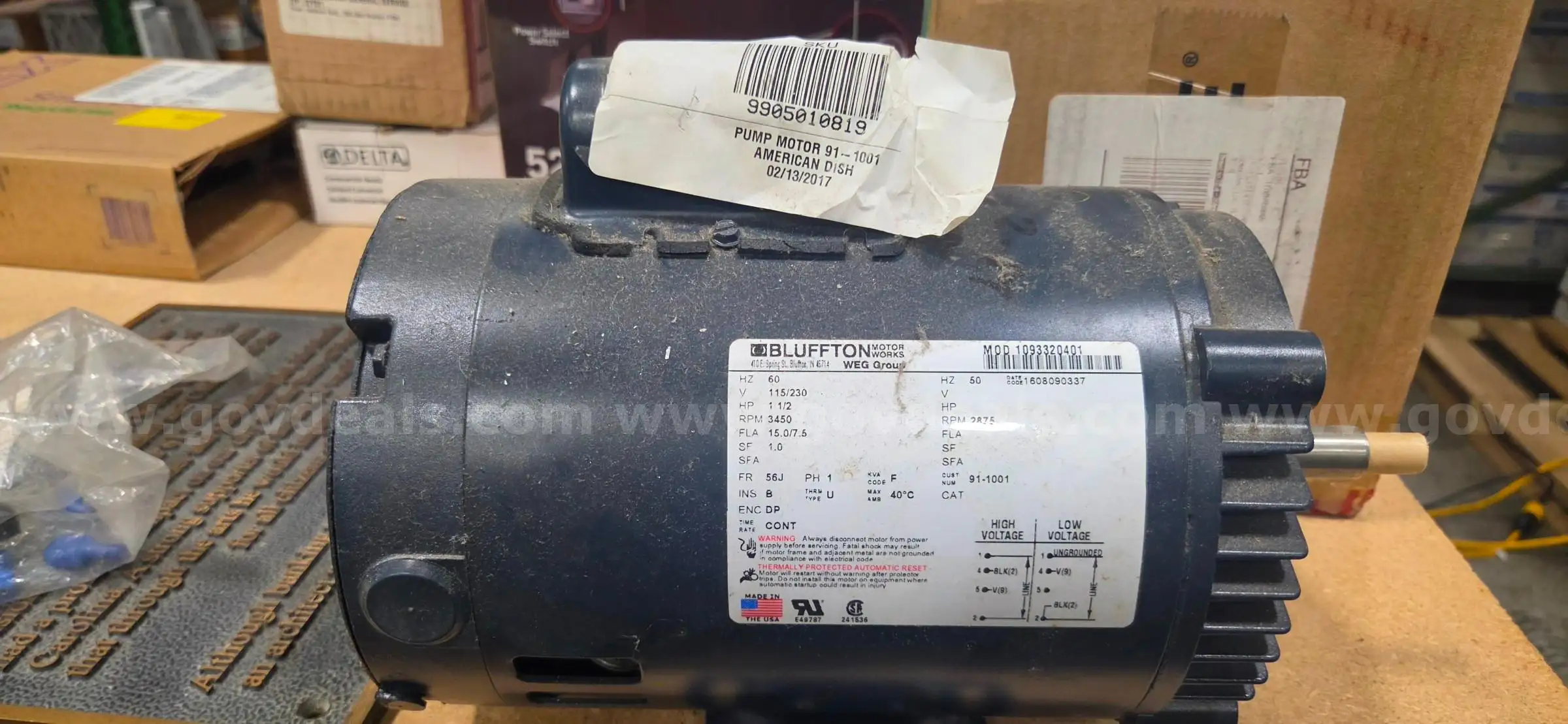 Bluffton Pump Motor 91-1001