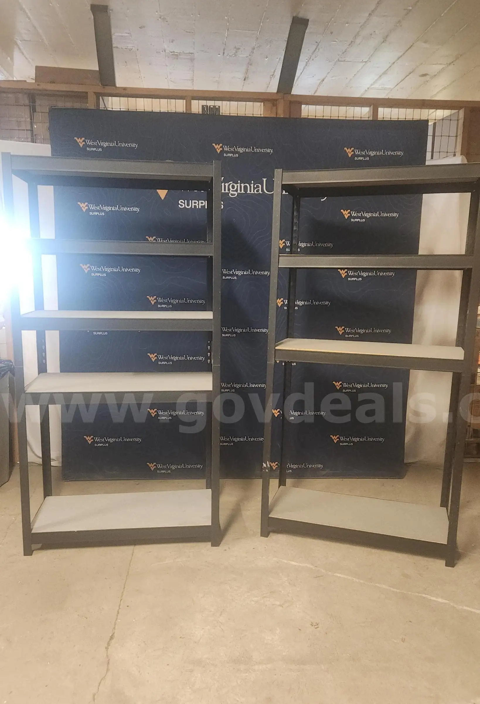 Set of metal shelving