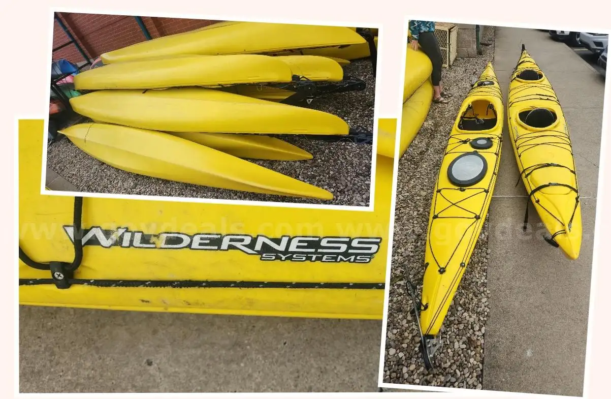 Wilderness System Sea Kayaks with paddles. 2 single 11 double