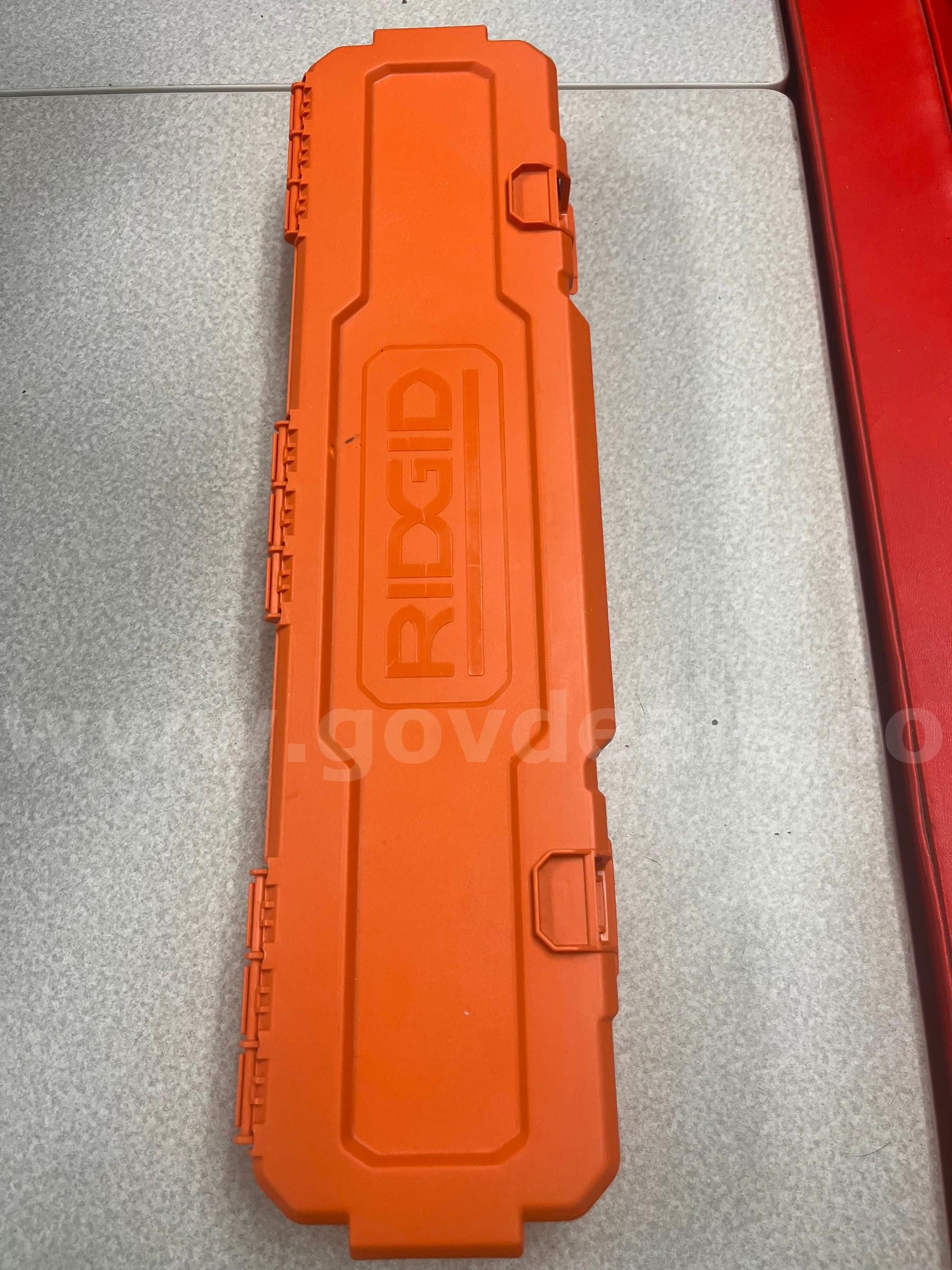 Ridgid tool case with miscellaneous cables and parts