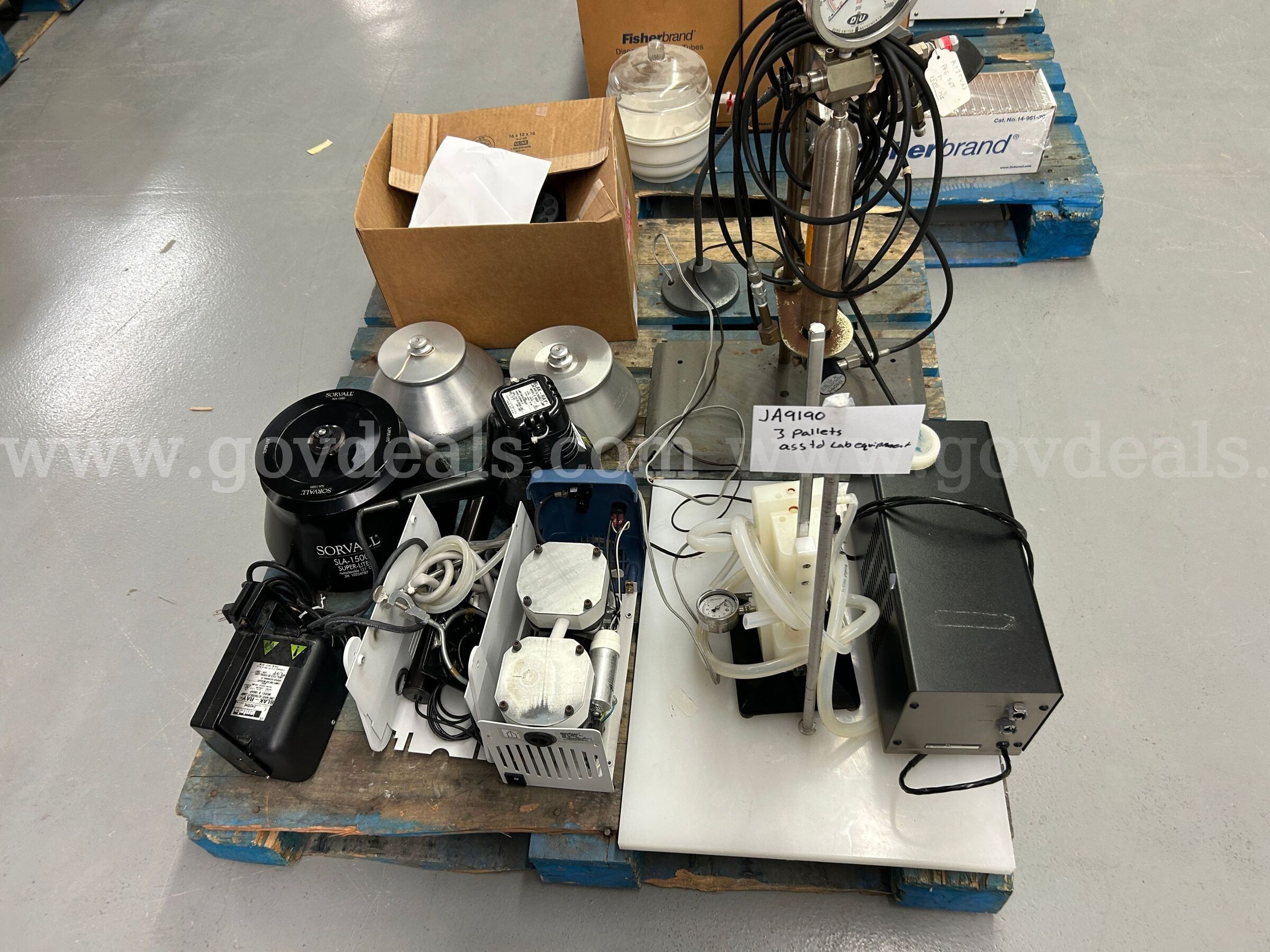 3 pallets of laboratory equipment