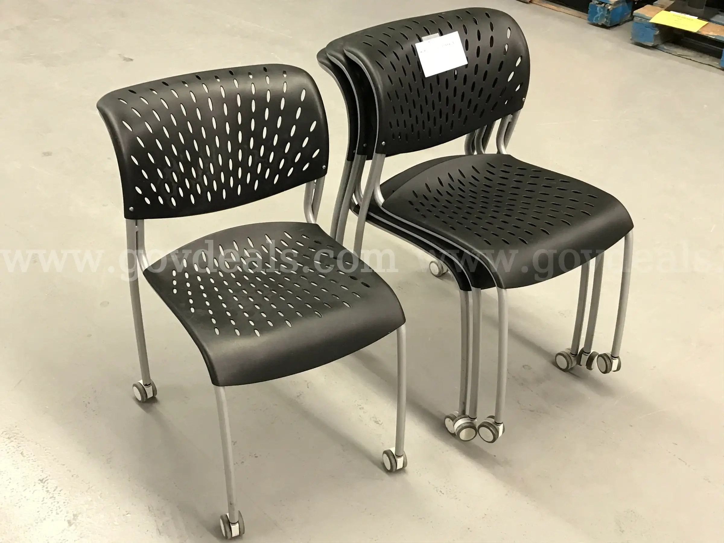 4 Rolling Stack Chairs
