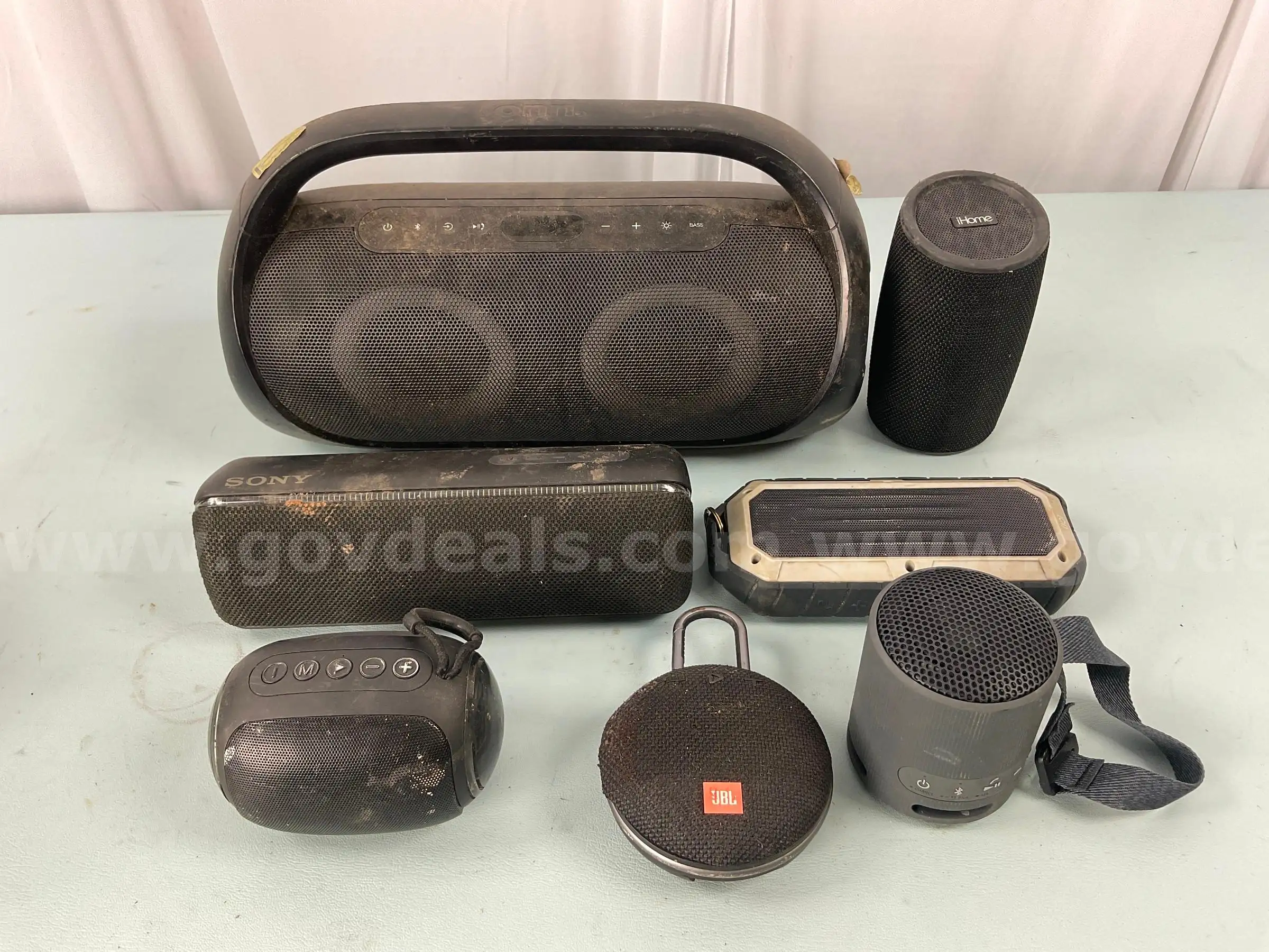 7 - Portable Bluetooth Wireless Speakers All Power On