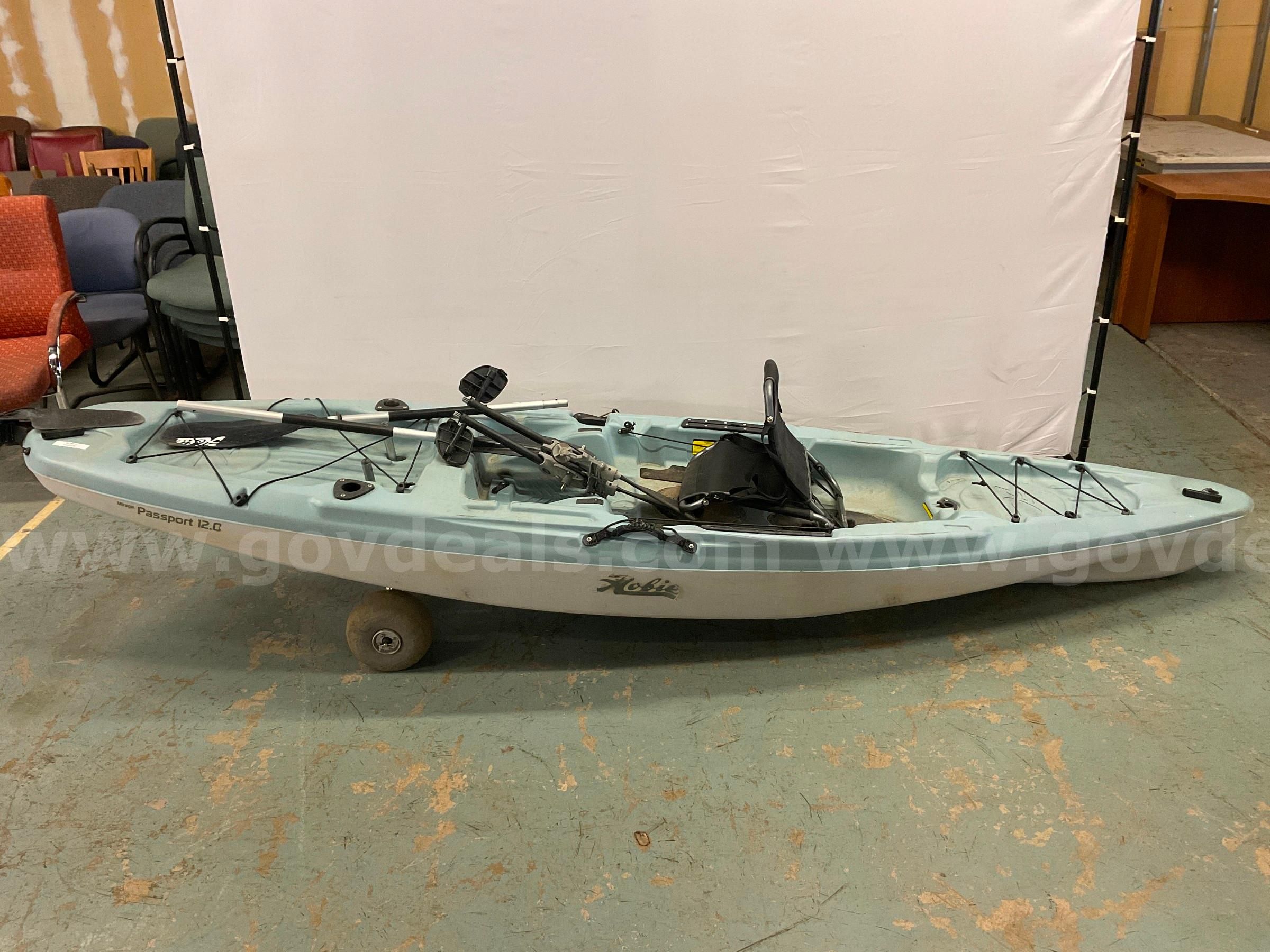 Hobie Mirage Passport 12.0 Kayak With Seat Kick-up Fins & 2 - Paddles