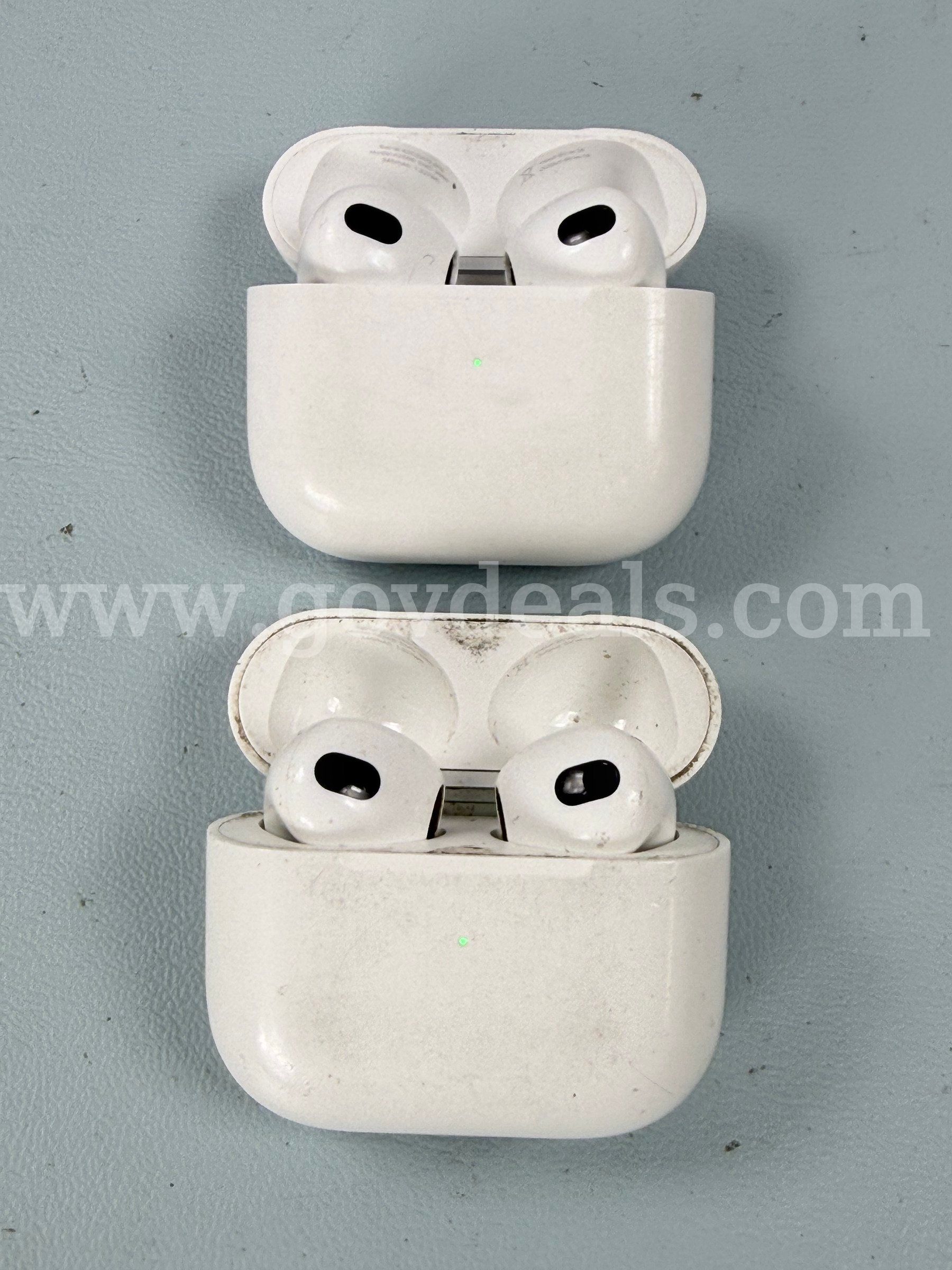 2 - Apple AirPods 3rd Gen with Charging Cases Models A2566 (Both Power On)