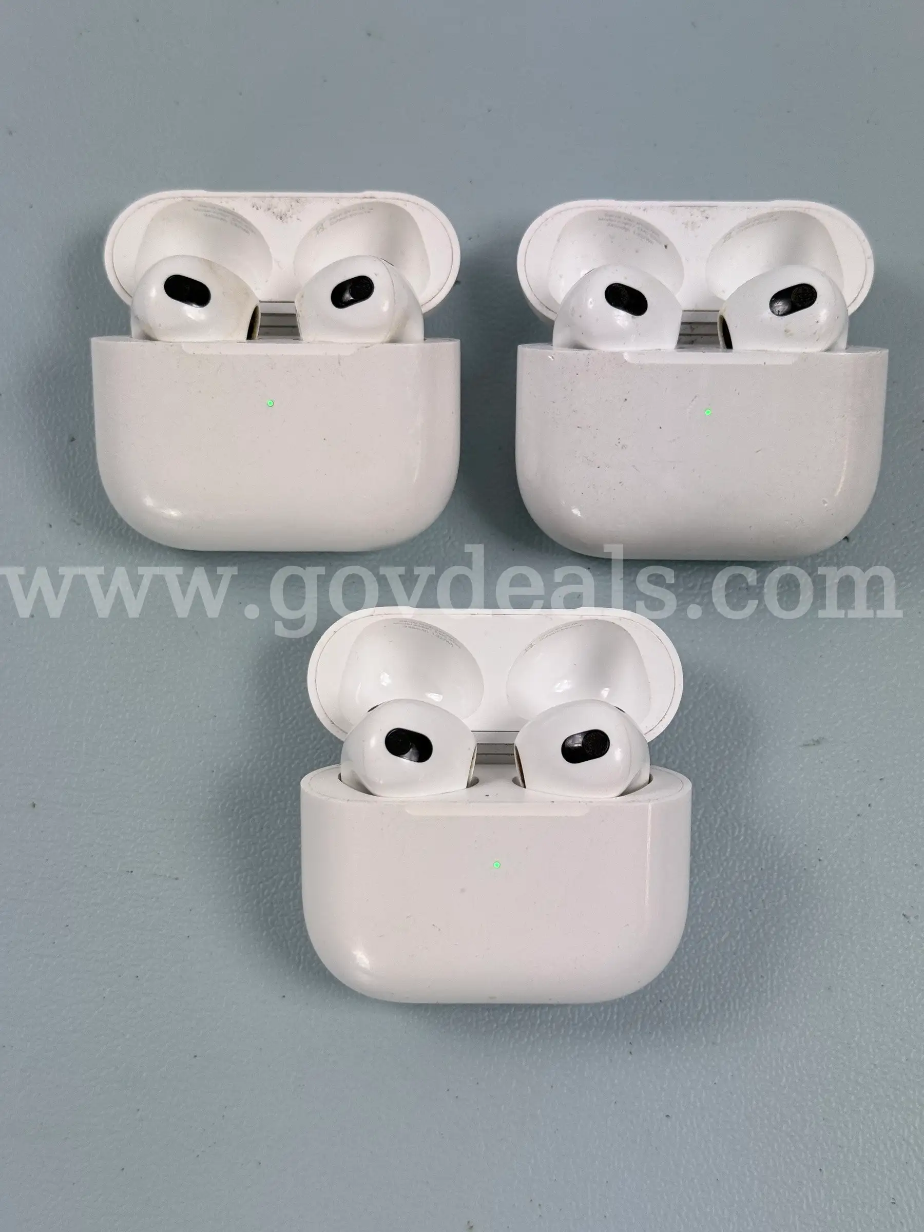 3 - Apple AirPods 3rd Gen with Charging Cases Models A2897 (Both Power On)