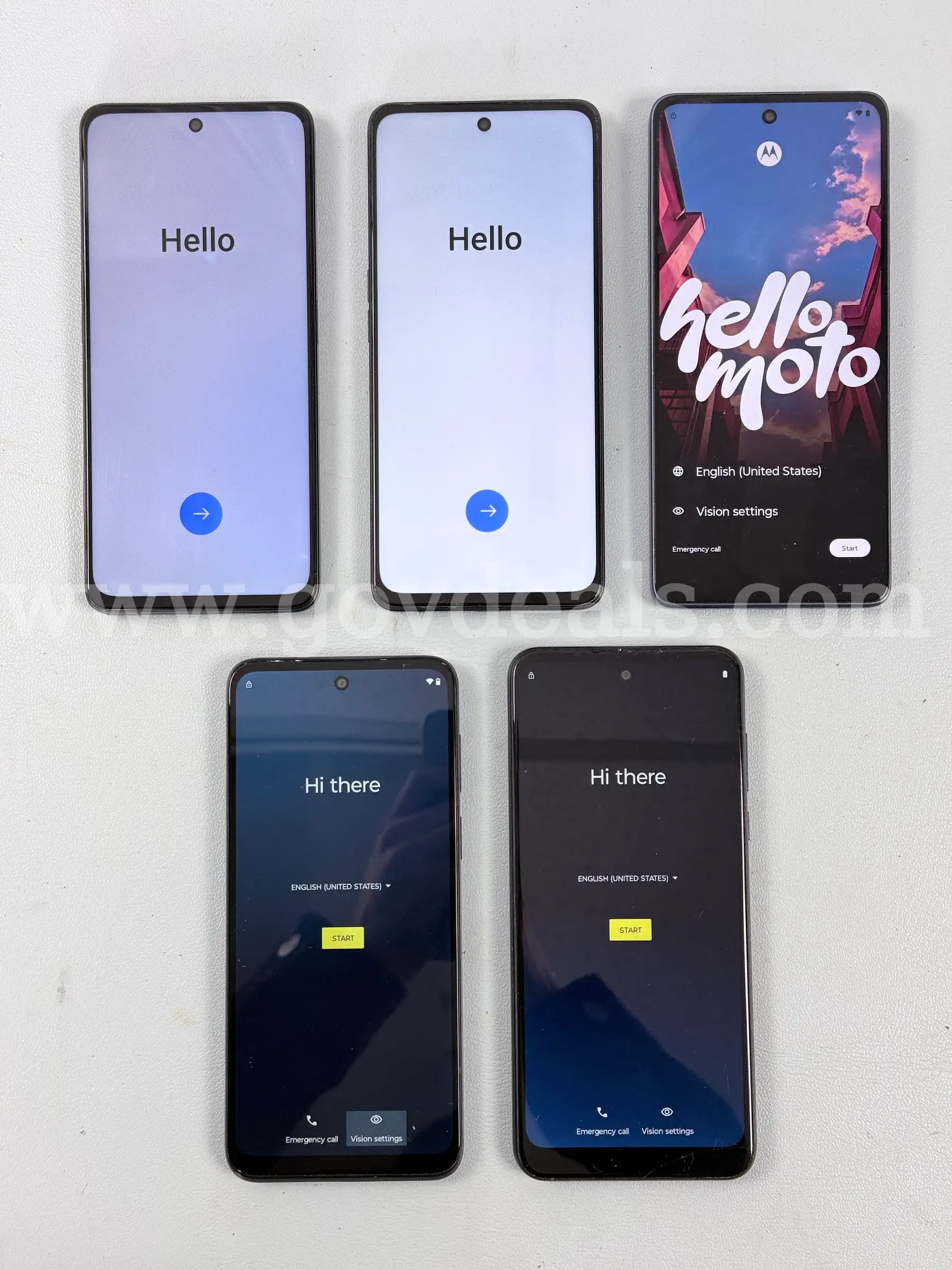 5 - Cell Phones (User Locked) Motorola Samsung & One Plus