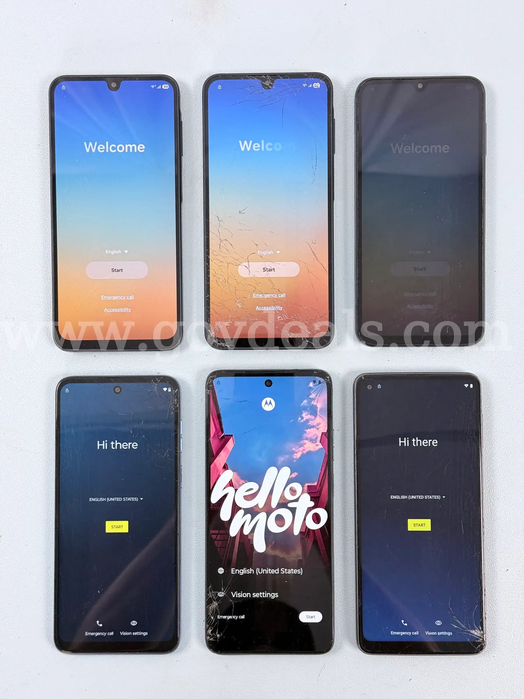 6 - Cellphones (User Locked) 3 - Samsung and 3 - Motorola
