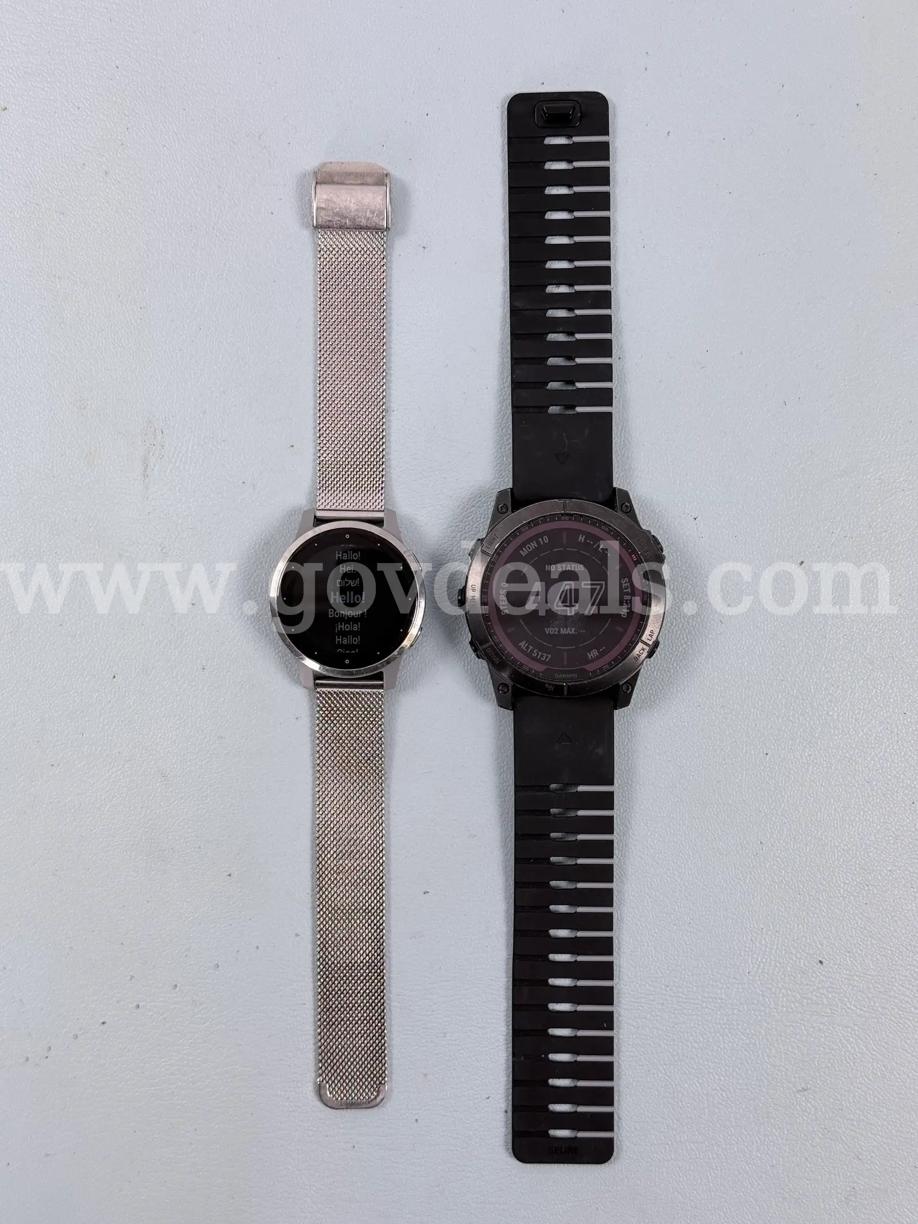 2 - Garmin Smart Watches (Unlocked) Fenix 7X & Vivoactive 4S Both Power On