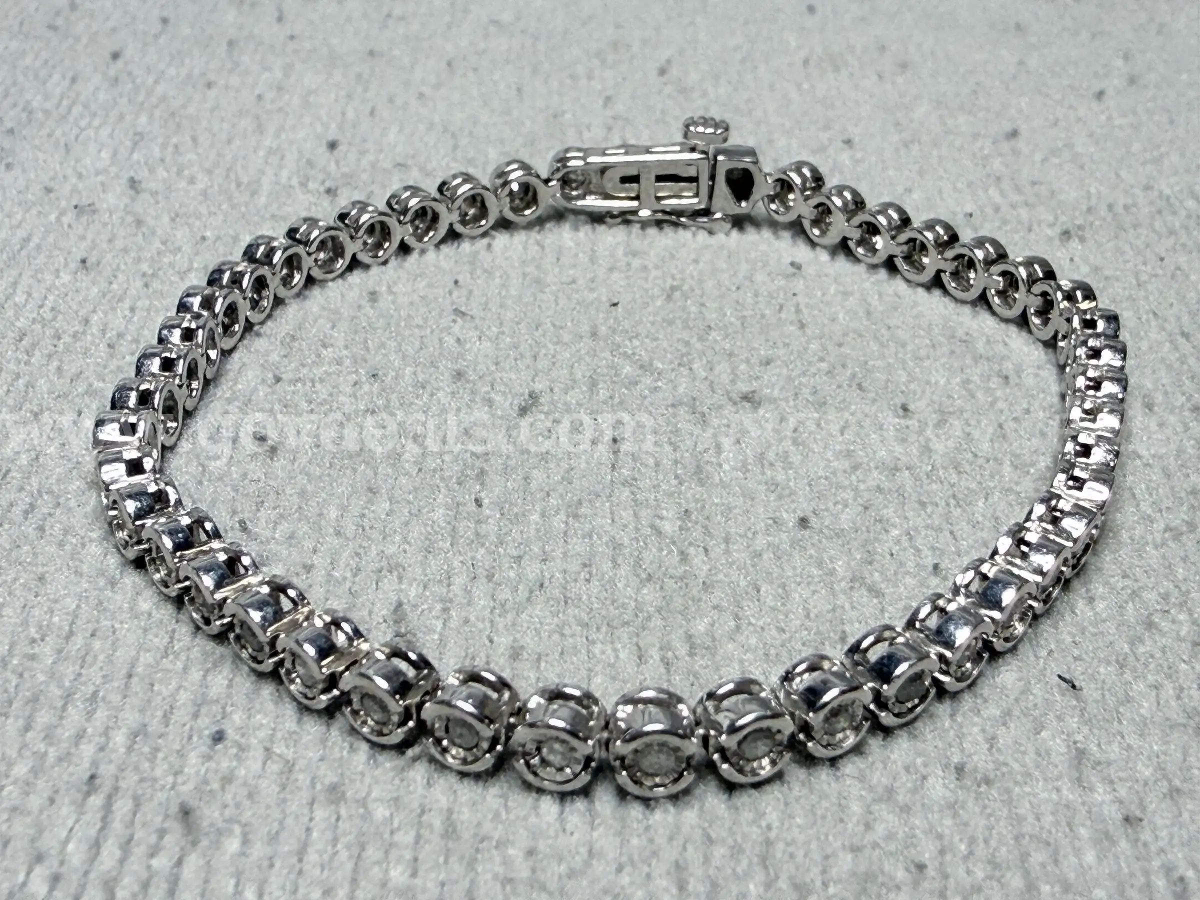 Sterling Silver Bracelet with Diamonds 9.49 Grams 7