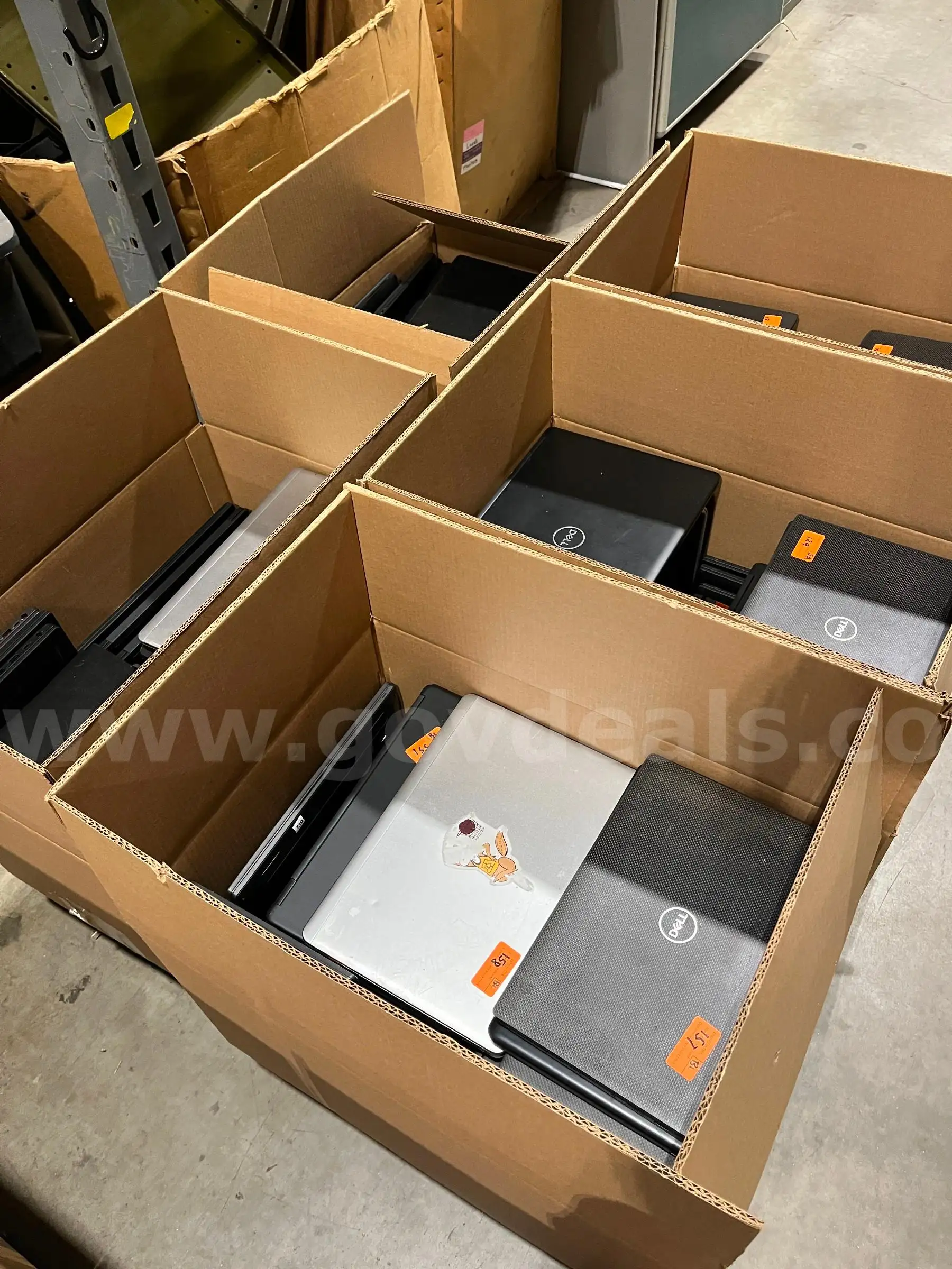 Lot of 202 Dell Latitude other office laptops. UNTESTED AS IS. NO HDDS