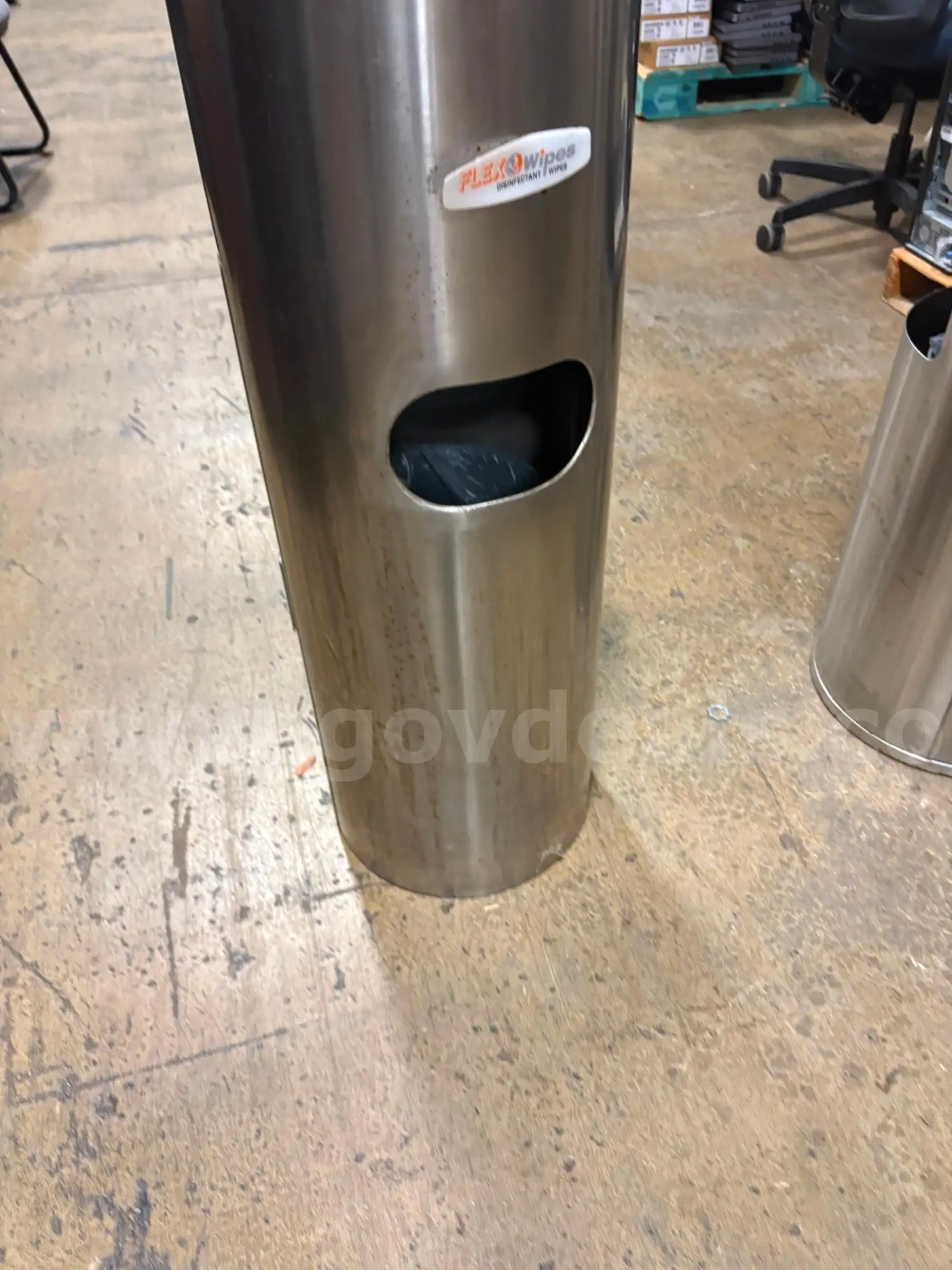 2 Silver Trashcans