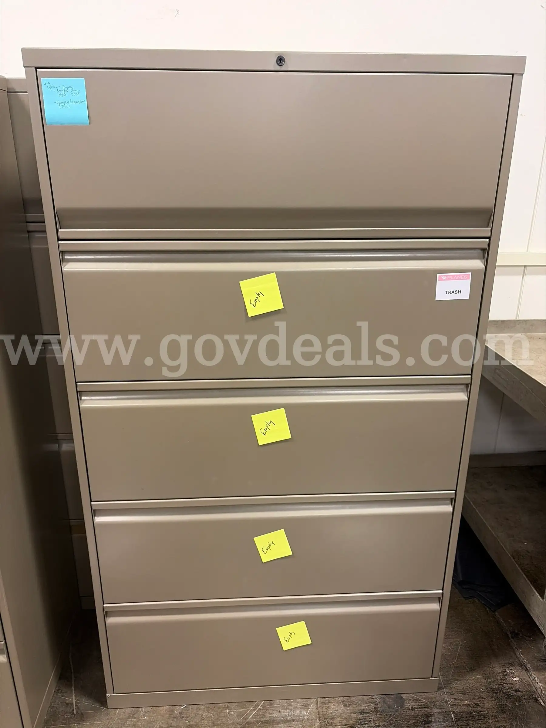 2 Lateral 5 Drawer Metal Filing Cabinets