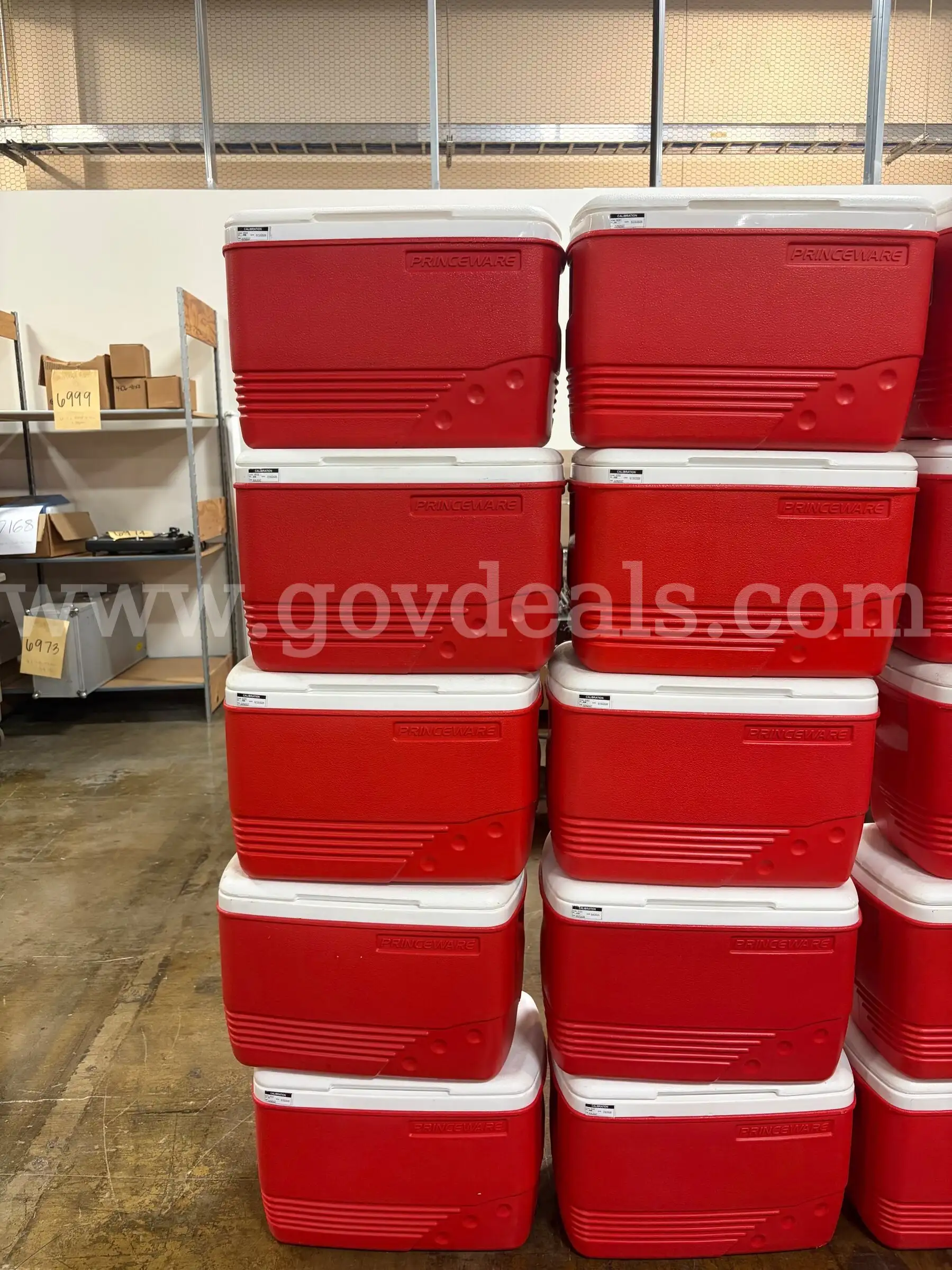 Lot of 10 Prince Ware Red Coolers