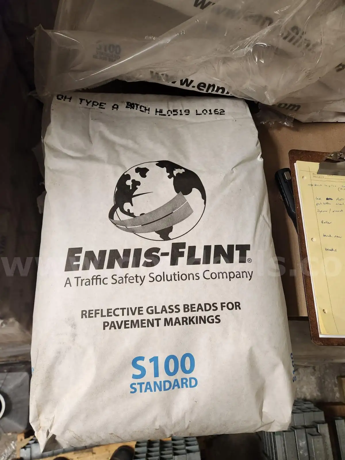 12 000 lbs. ENNIS-FLINT S100 REFLECTIVE GLASS BEADS-(240) 50# BAGS