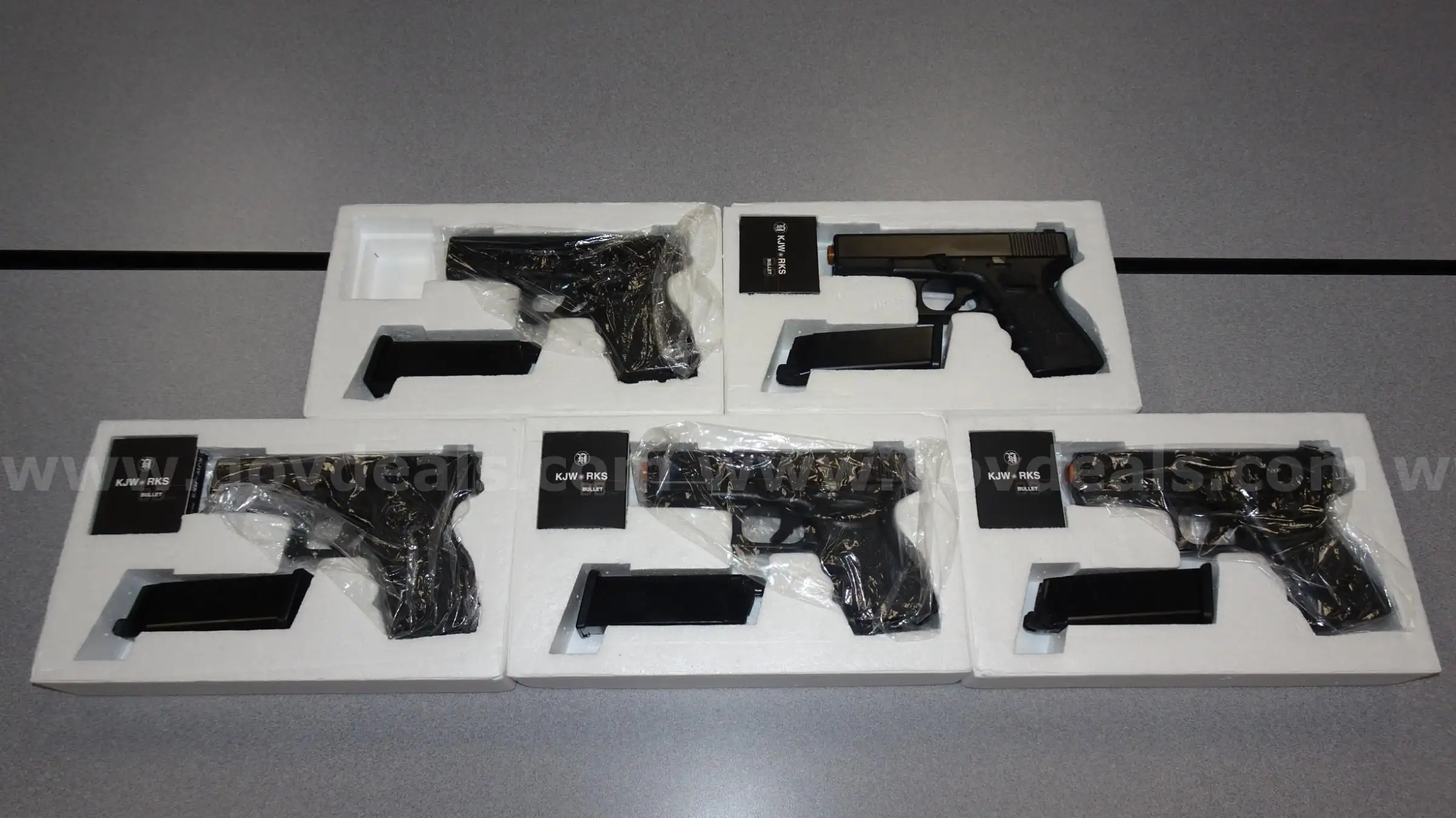 KJWorks G23 Black Airsoft Guns (5) and 3 Bags of .20G BB s