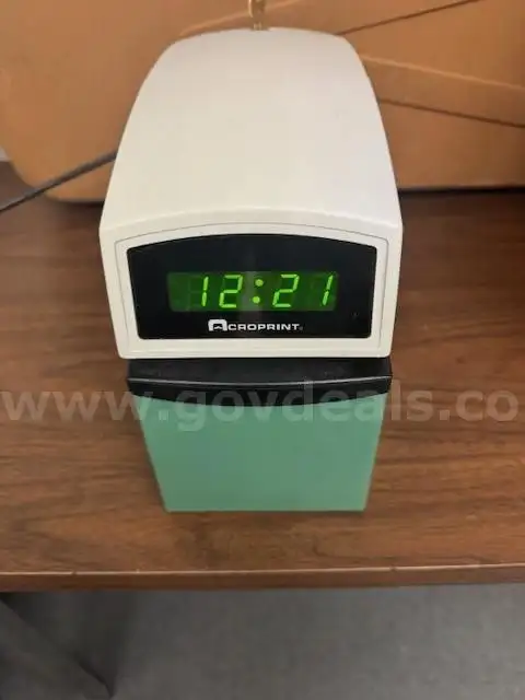 ACROPRINT TIME RECORDER ETC W Up and lower Plate - 20A 2300W With Key