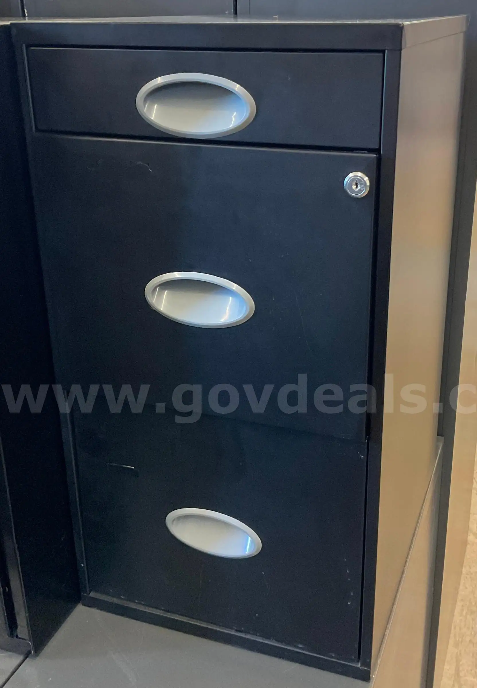 Black 3 Drawer Filing Cabinet