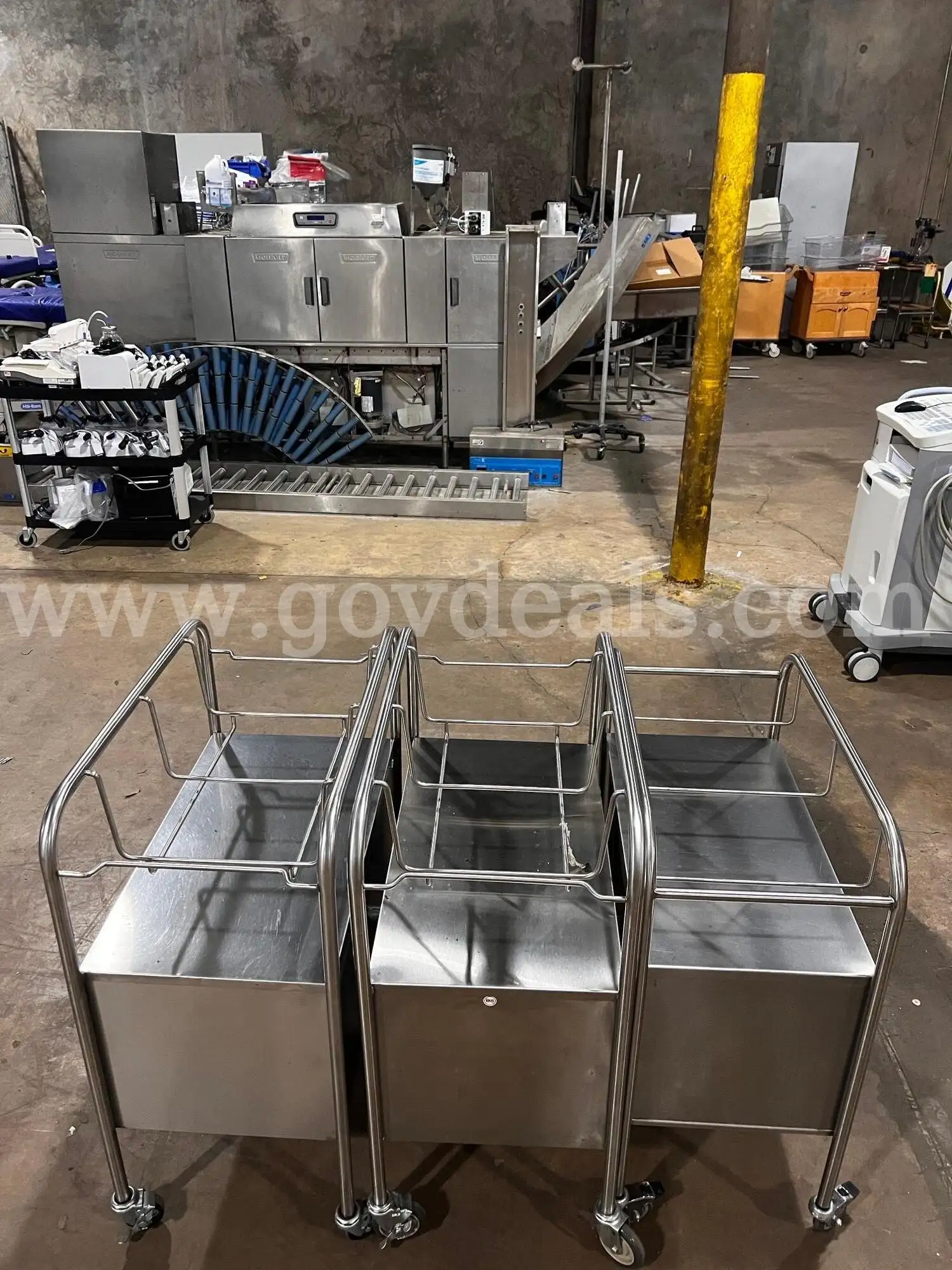 Lot of 3 Stainless Steel Basinets