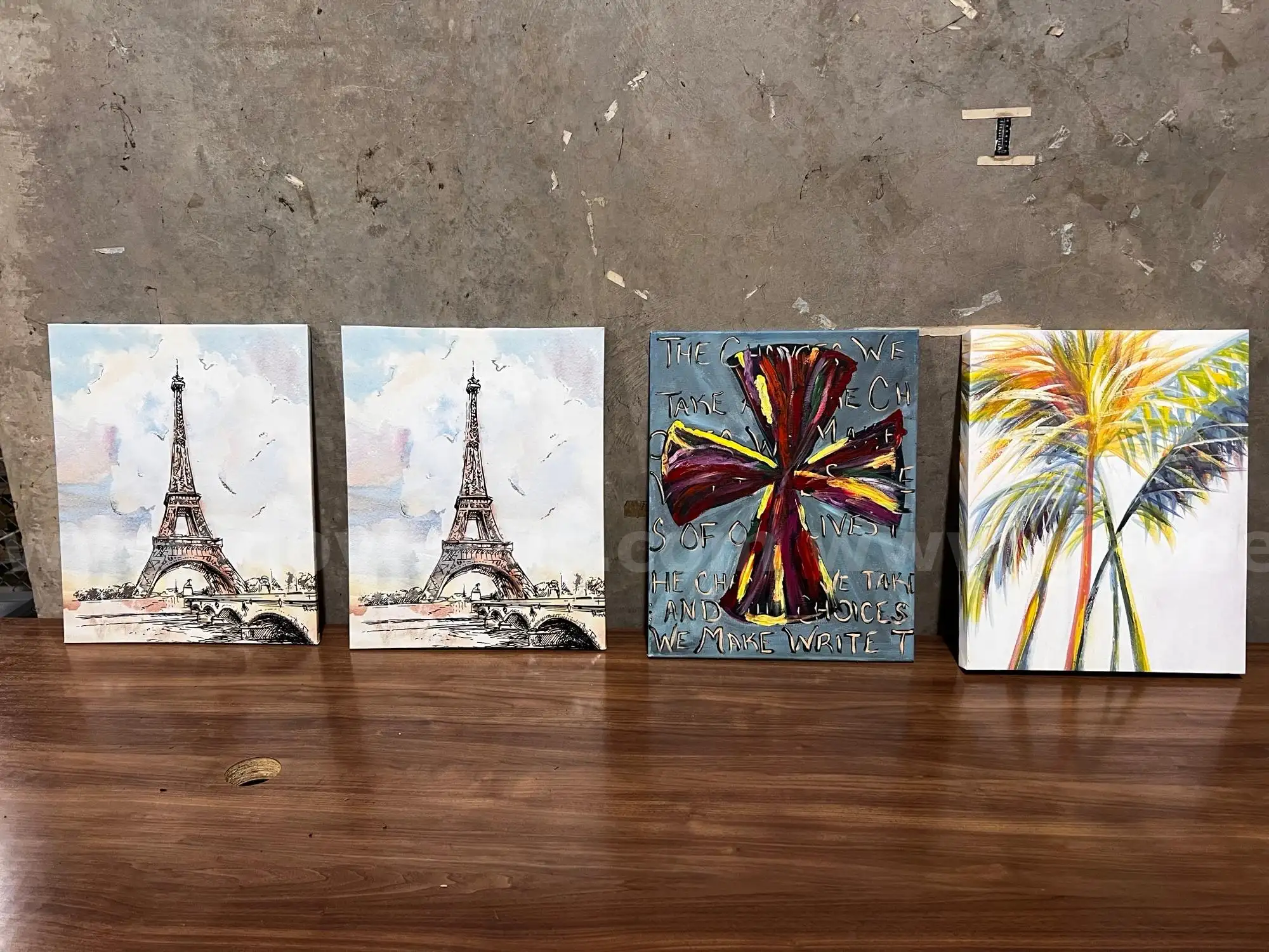 Lot of 4 Small Canvas Paintings (20 X 16)