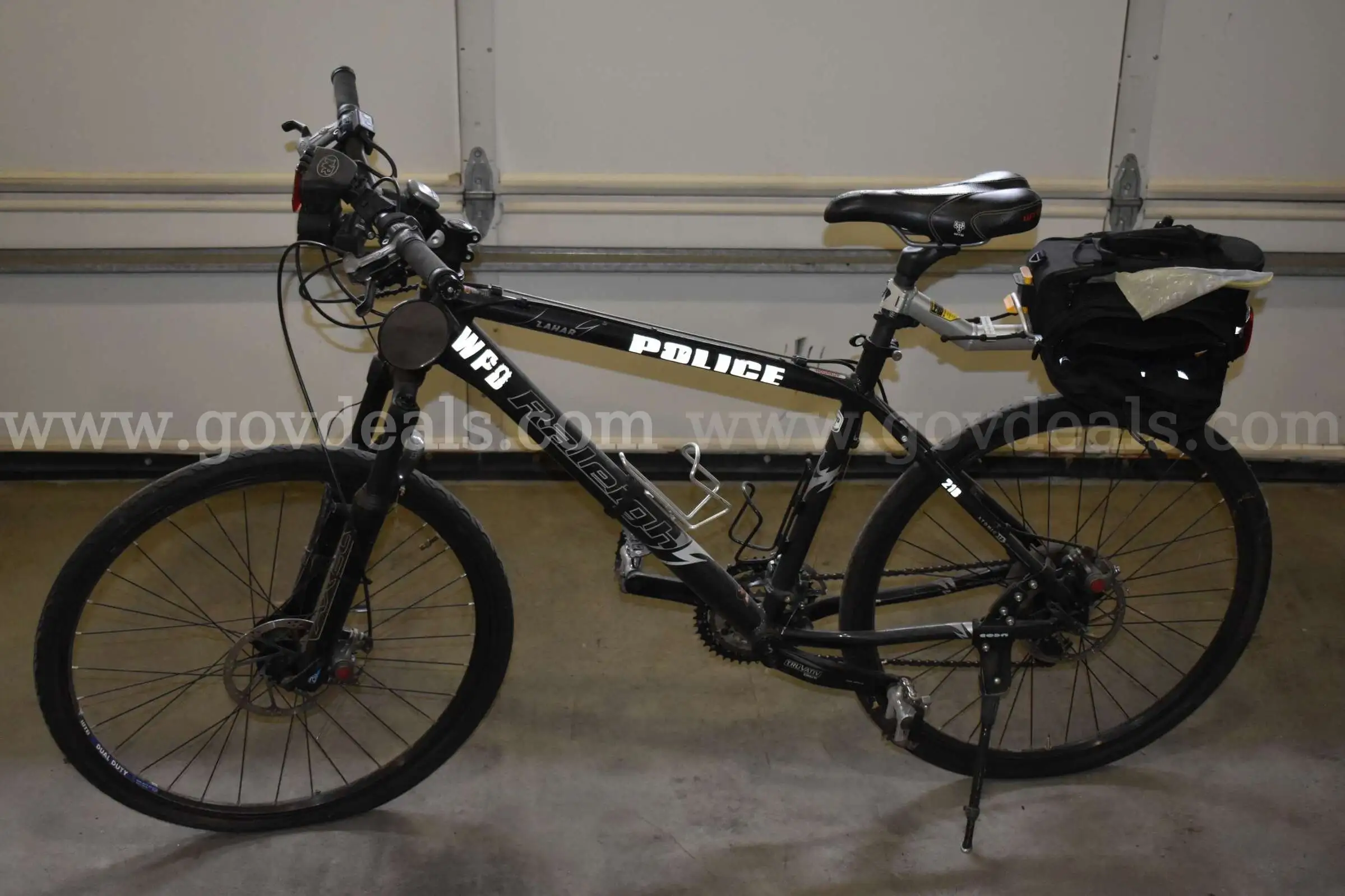 Police Bicycle with Saddle Bag and Lights