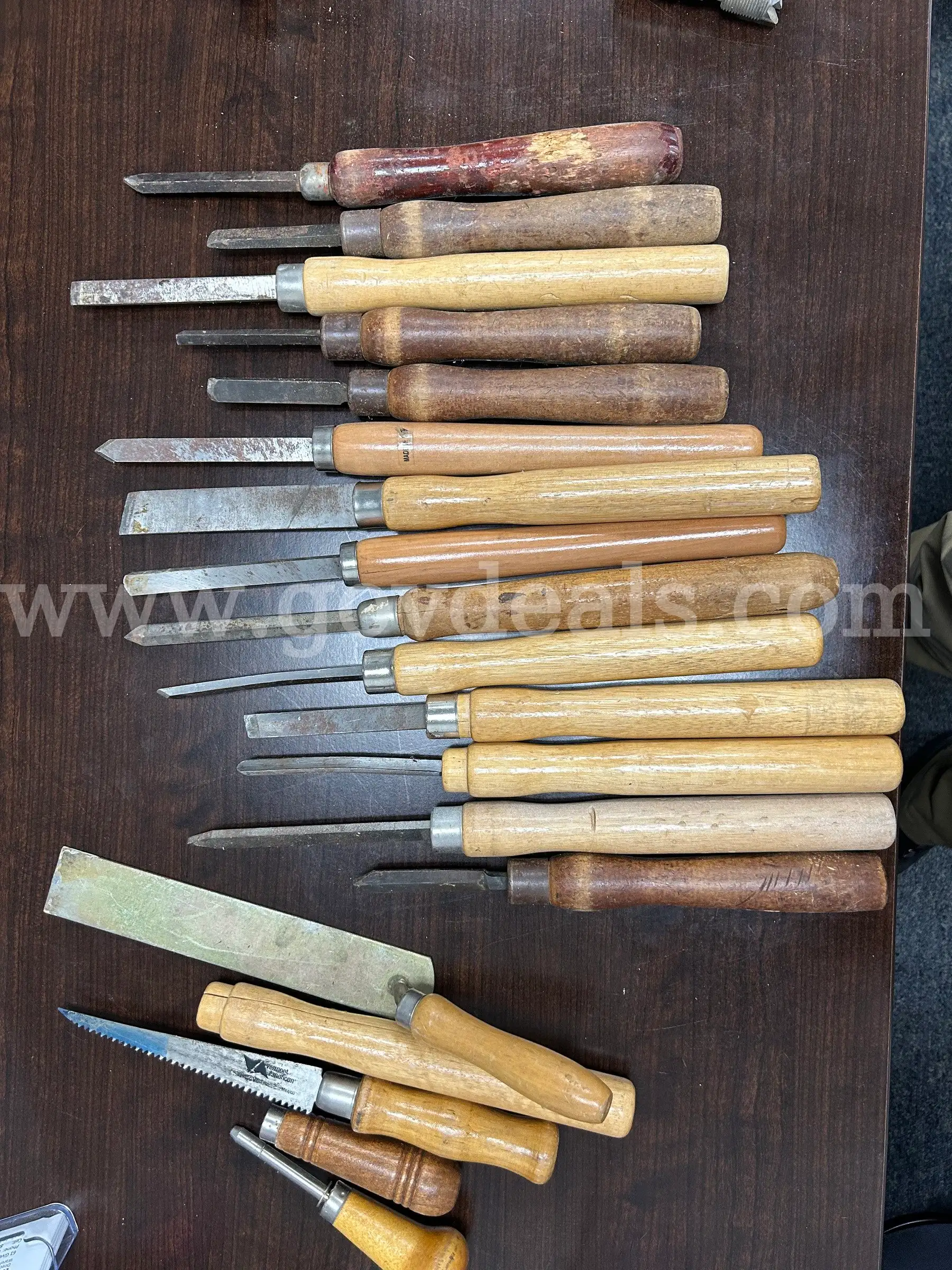 Set of Chisels with Misc. hand tools