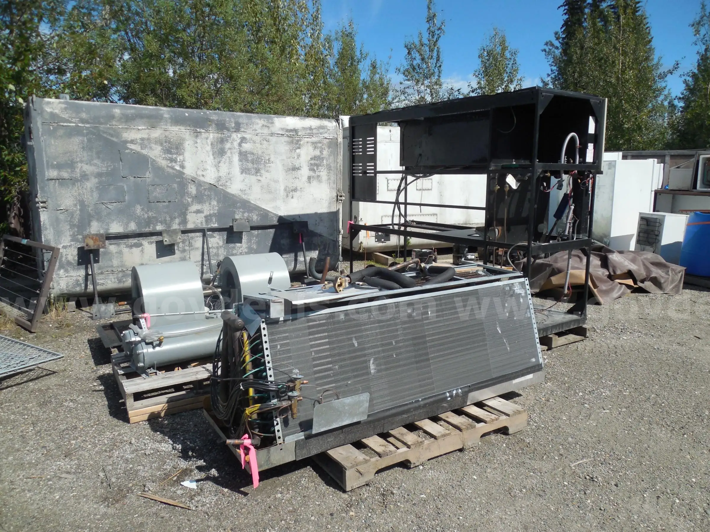 Collection of old heating system components