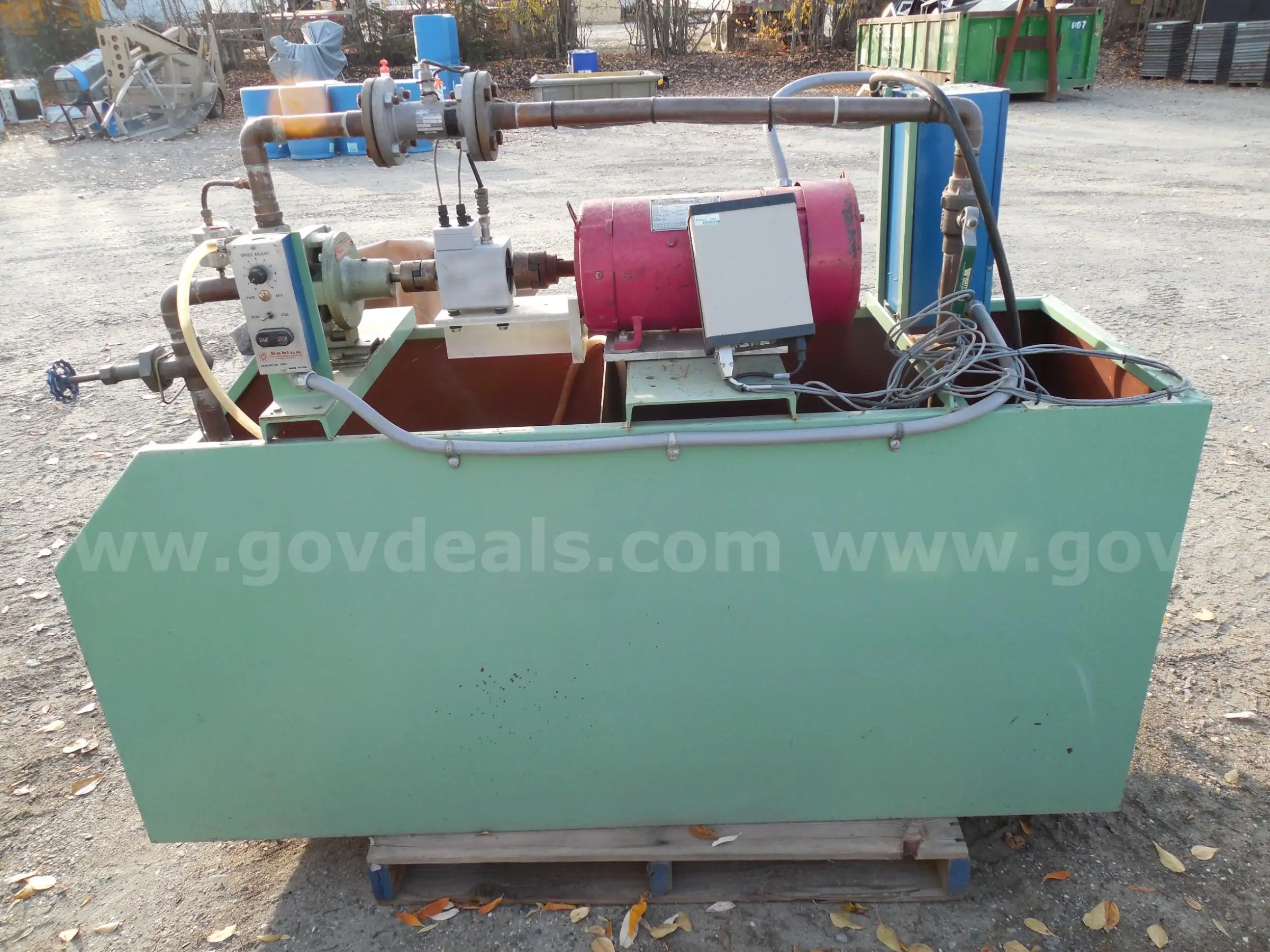 Large storage tank with pump and attachments